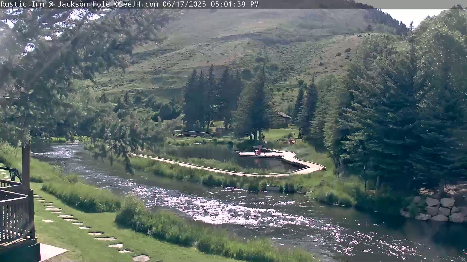 Jackson Hole, Flat Creek from Rustic Inn Resort Live Cam - Jackson, Teton, Wyoming, USA