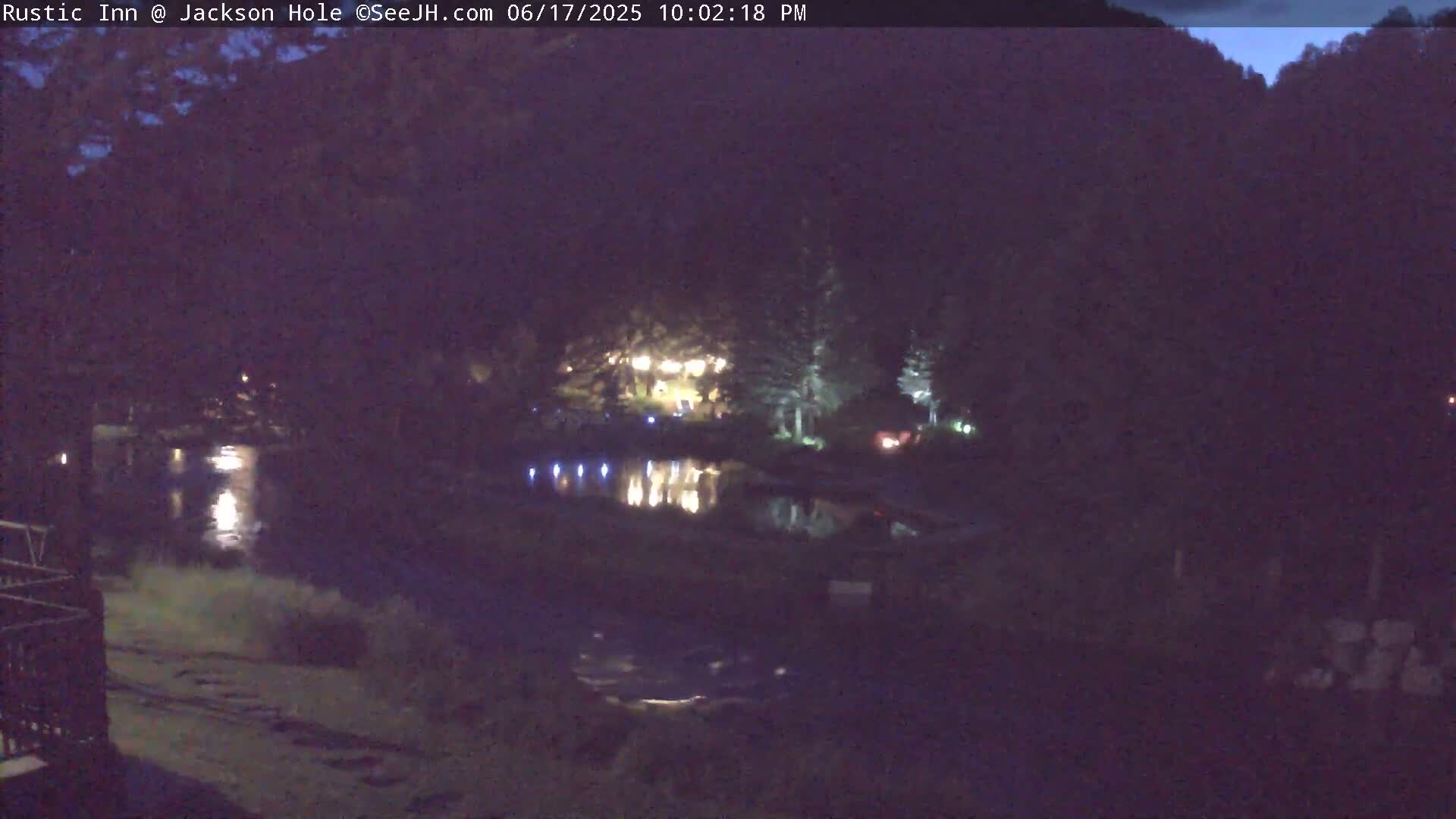 Jackson Hole, Flat Creek from Rustic Inn Resort Live Cam - Jackson, Teton, Wyoming, USA