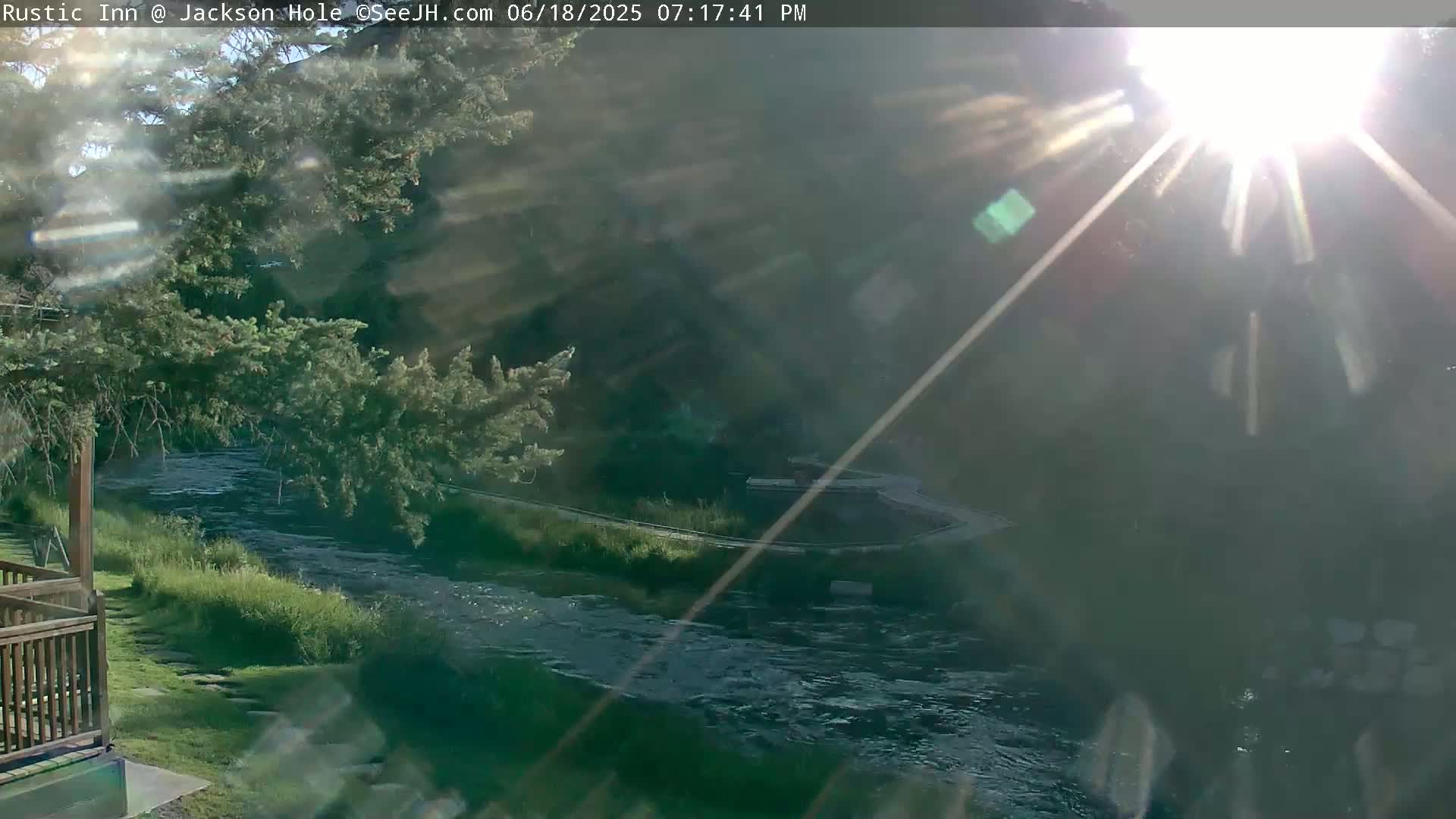 Jackson Hole, Flat Creek from Rustic Inn Resort Live Cam - Jackson, Teton, Wyoming, USA