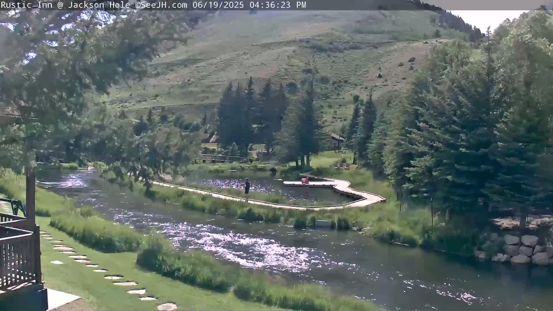 Jackson Hole, Flat Creek from Rustic Inn Resort Live Cam - Jackson, Teton, Wyoming, USA