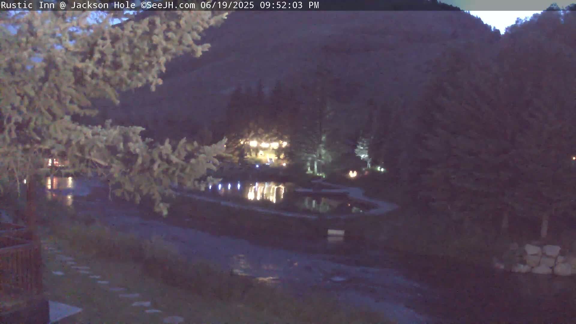 Jackson Hole, Flat Creek from Rustic Inn Resort Live Cam - Jackson, Teton, Wyoming, USA