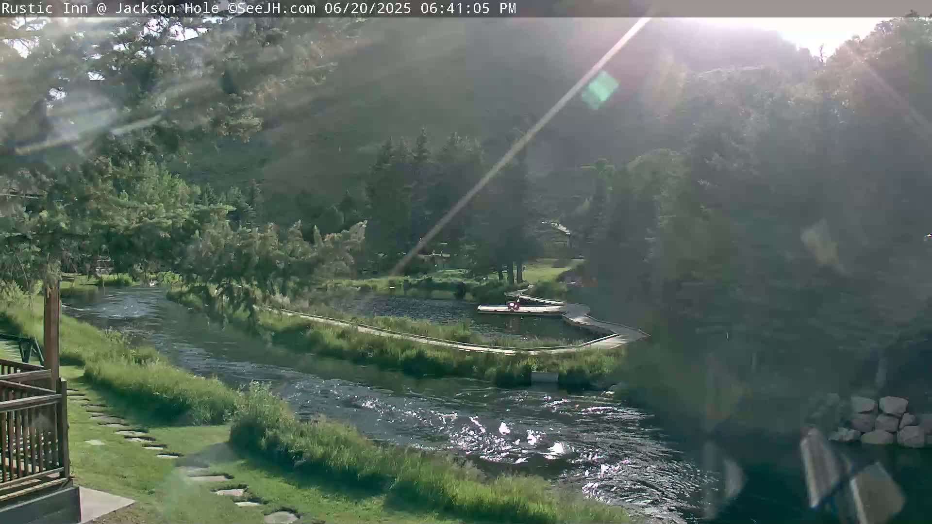 Jackson Hole, Flat Creek from Rustic Inn Resort Live Cam - Jackson, Teton, Wyoming, USA