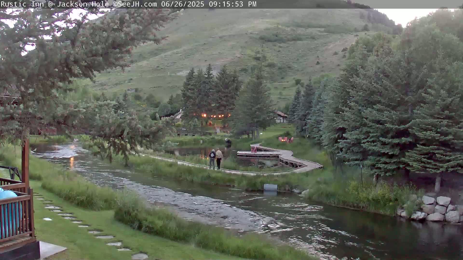Jackson Hole, Flat Creek from Rustic Inn Resort Live Cam - Jackson, Teton, Wyoming, USA