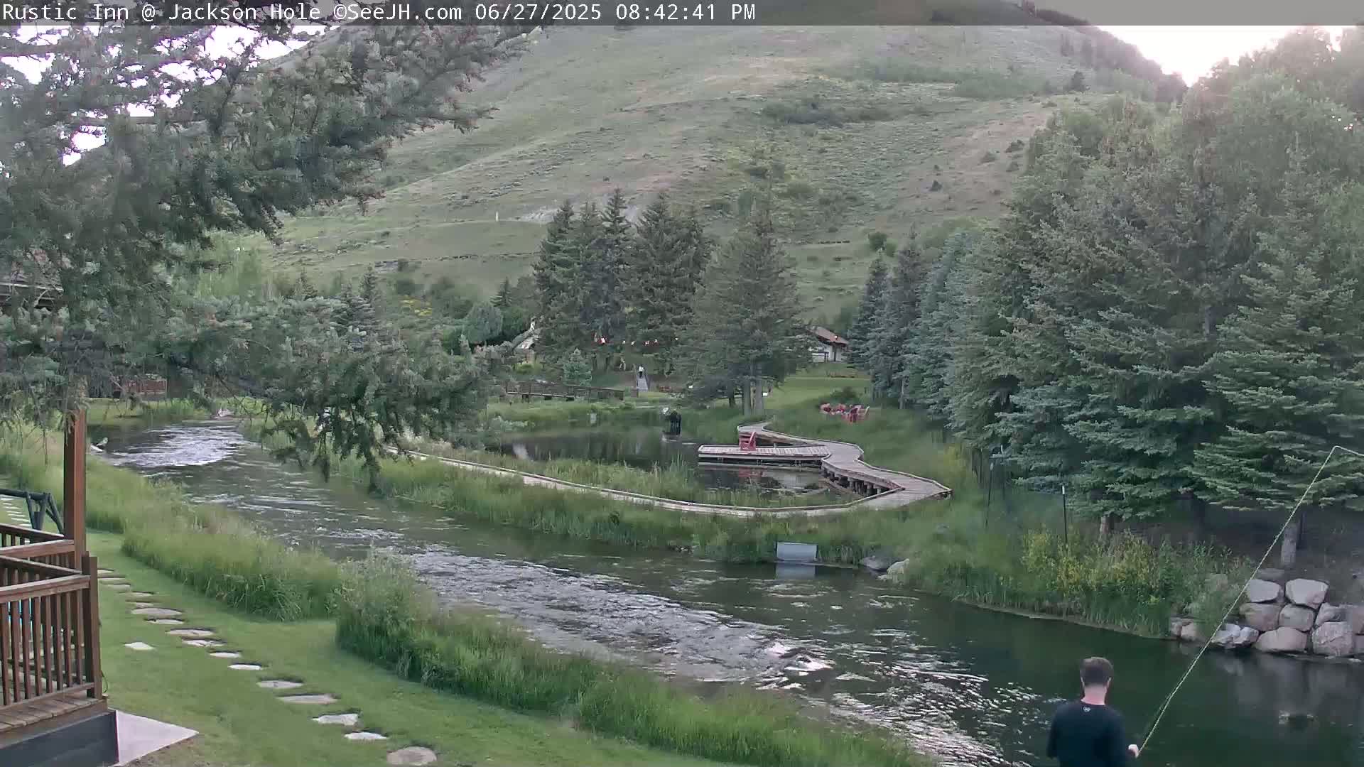 Jackson Hole, Flat Creek from Rustic Inn Resort Live Cam - Jackson, Teton, Wyoming, USA