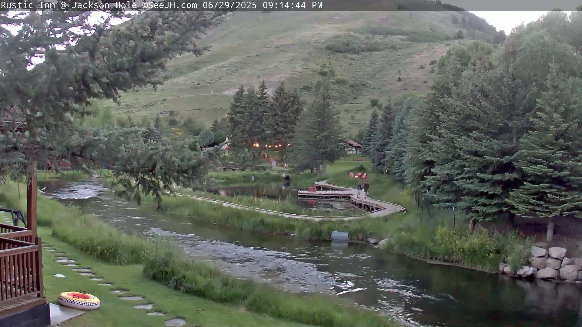 Jackson Hole, Flat Creek from Rustic Inn Resort Live Cam - Jackson, Teton, Wyoming, USA