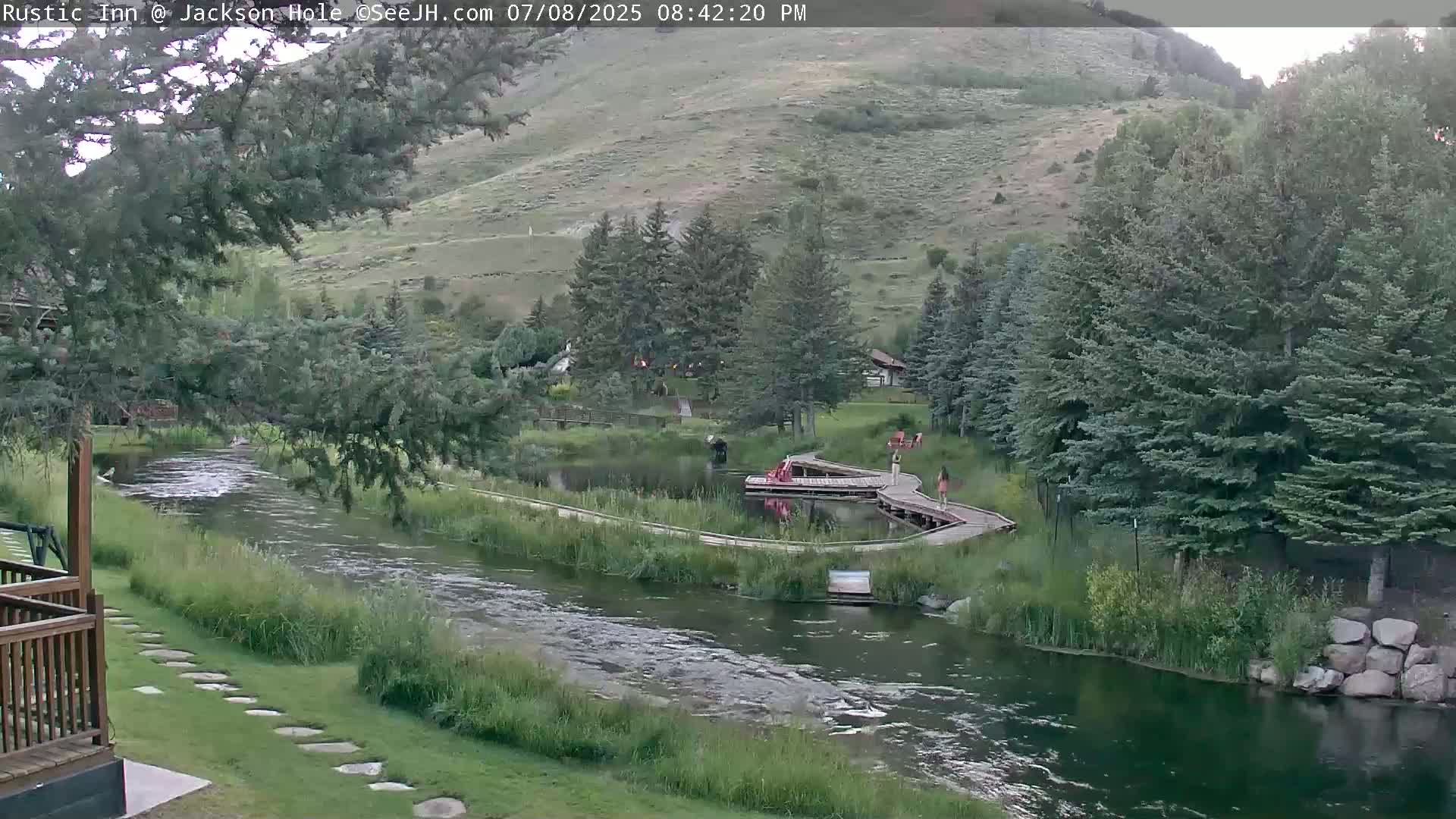 Jackson Hole, Flat Creek from Rustic Inn Resort Live Cam - Jackson, Teton, Wyoming, USA