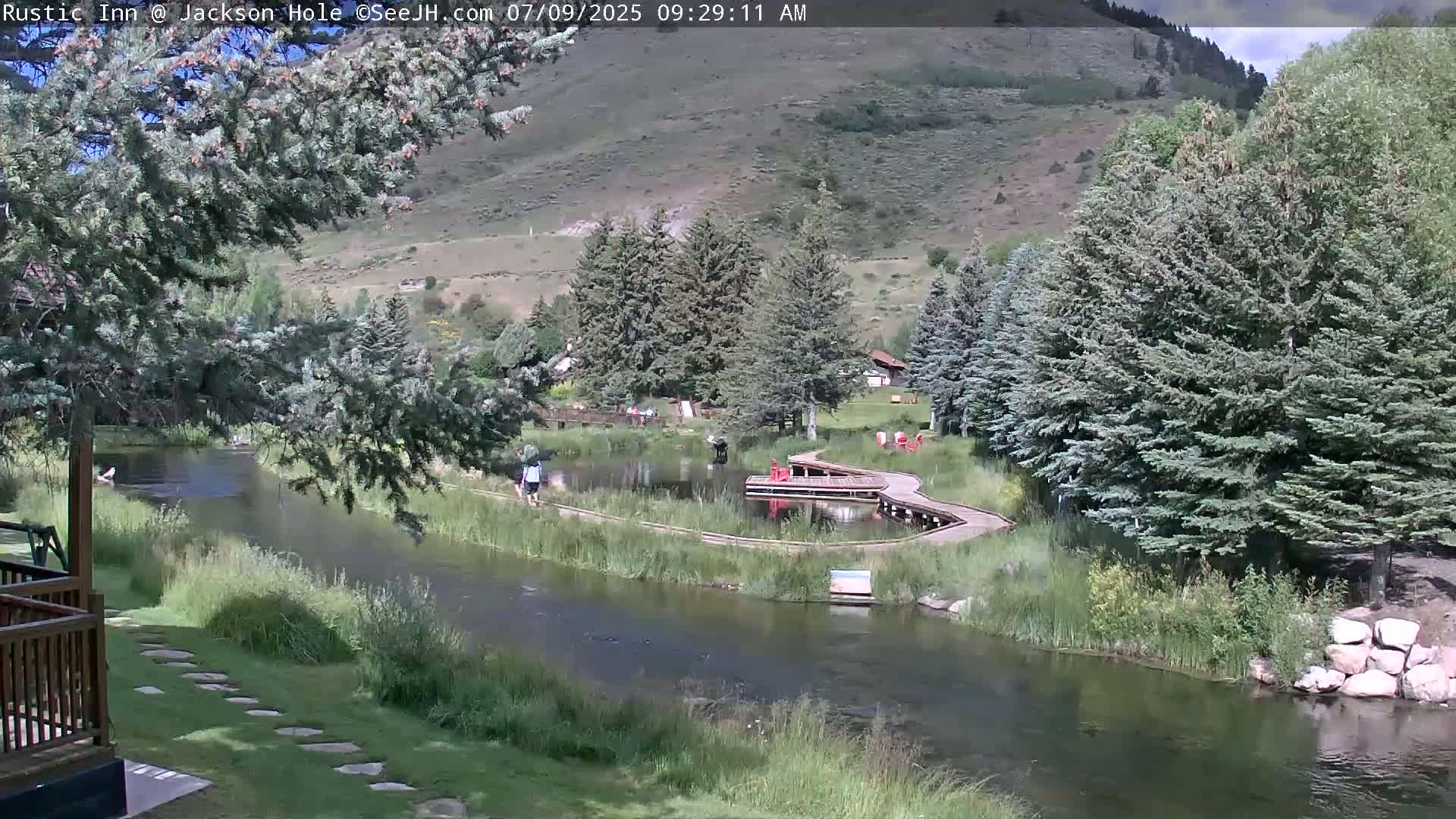 Jackson Hole, Flat Creek from Rustic Inn Resort Live Cam - Jackson, Teton, Wyoming, USA