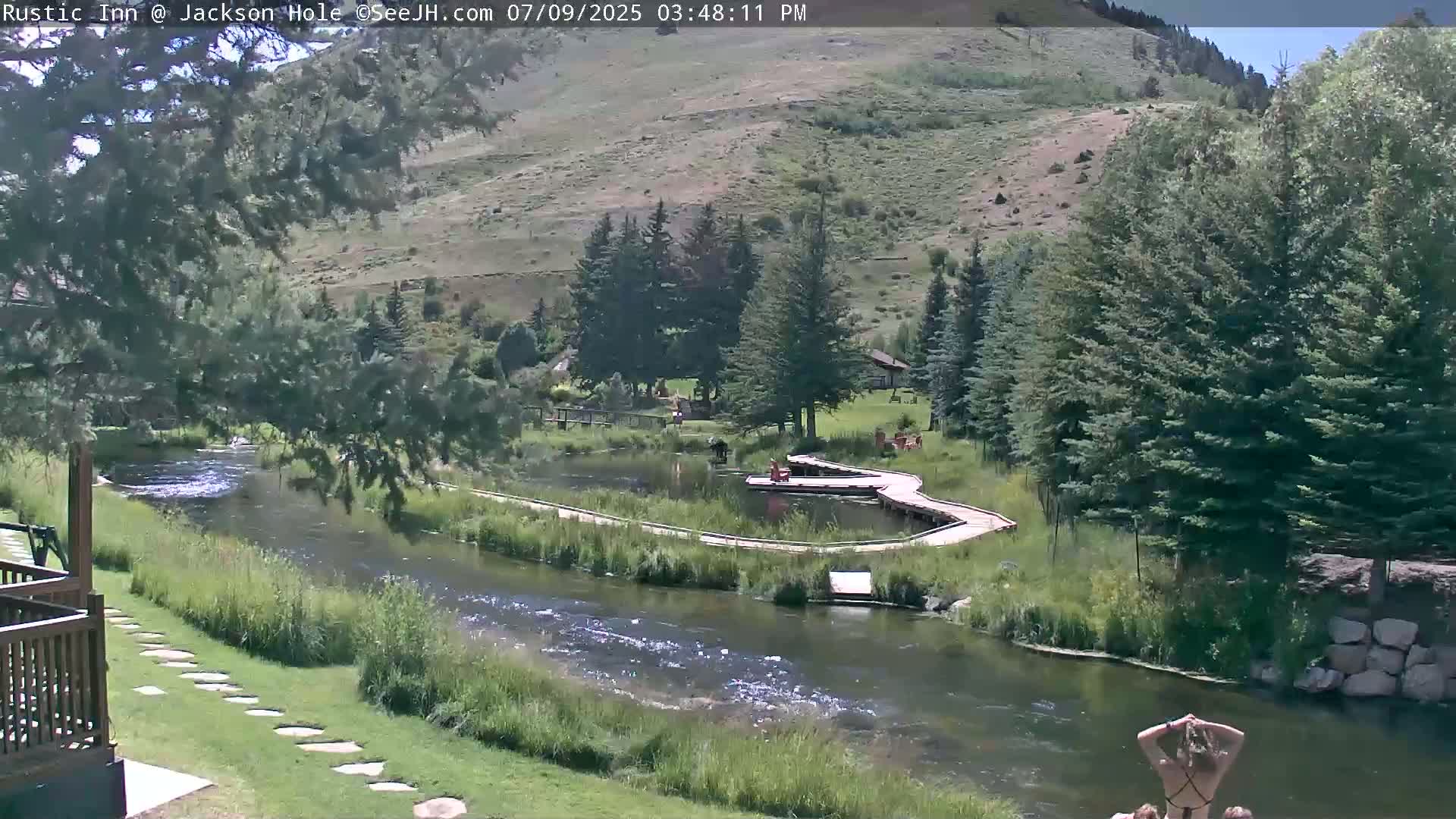 Jackson Hole, Flat Creek from Rustic Inn Resort Live Cam - Jackson, Teton, Wyoming, USA