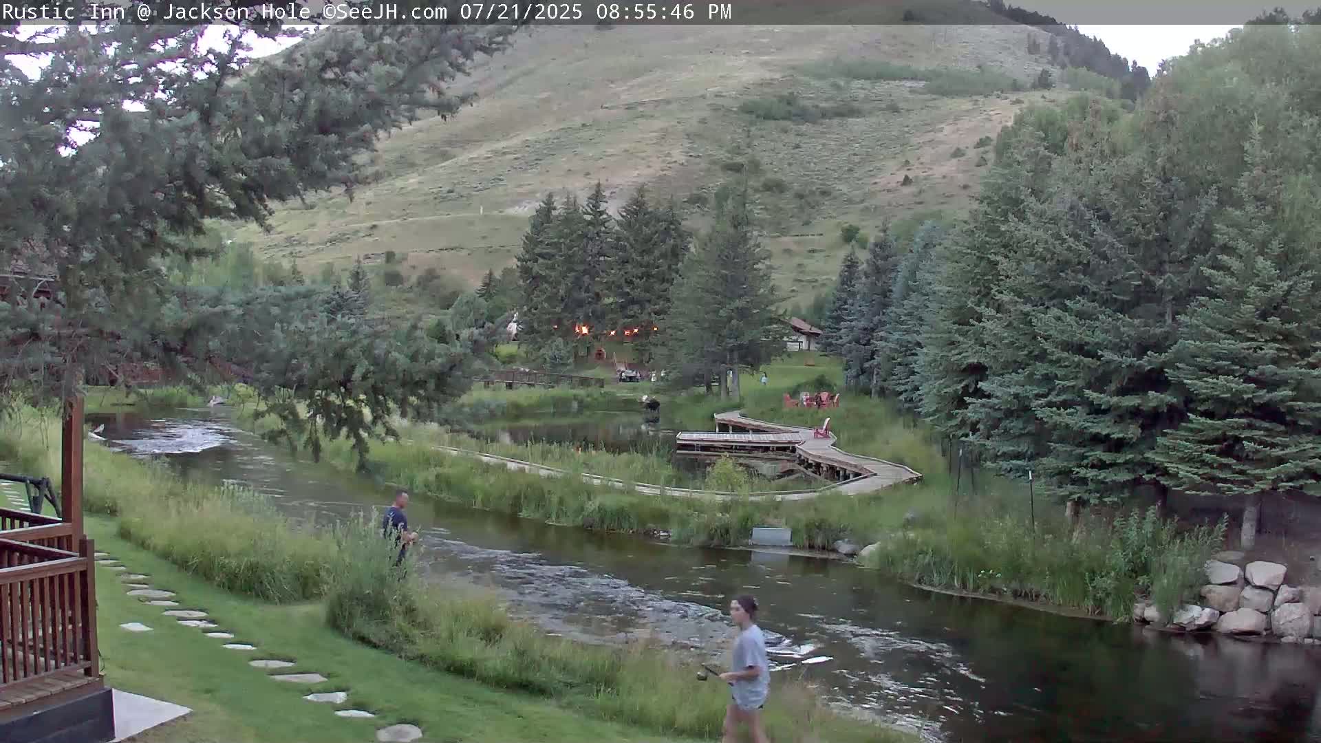 Jackson Hole, Flat Creek from Rustic Inn Resort Live Cam - Jackson, Teton, Wyoming, USA