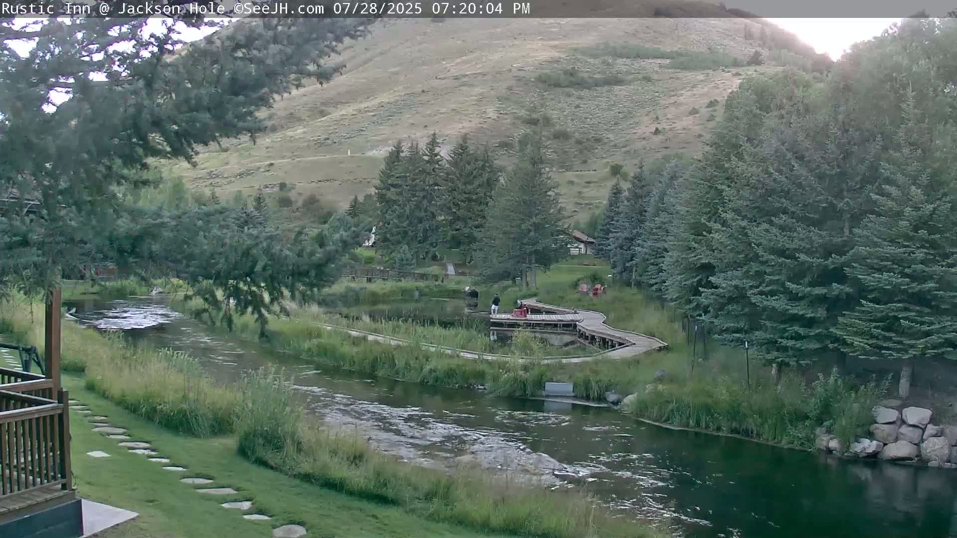 Jackson Hole, Flat Creek from Rustic Inn Resort Live Cam - Jackson, Teton, Wyoming, USA