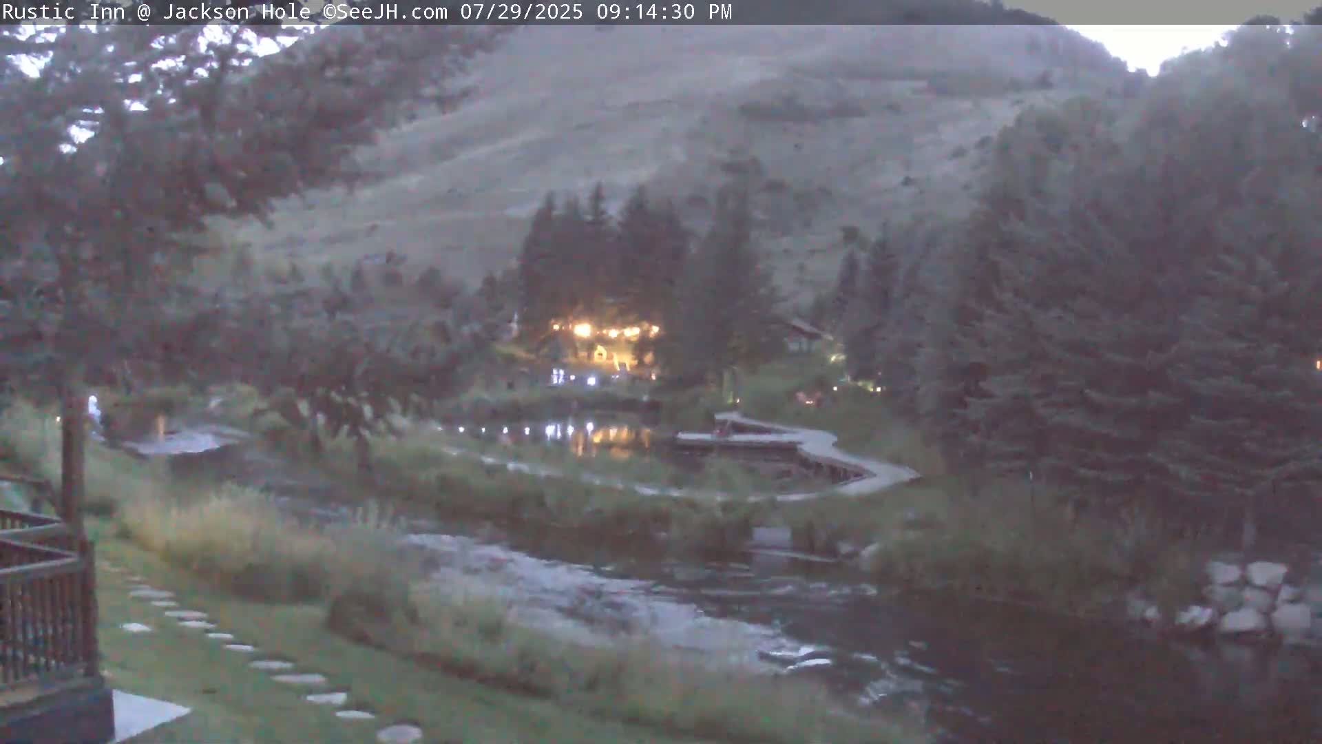 Jackson Hole, Flat Creek from Rustic Inn Resort Live Cam - Jackson, Teton, Wyoming, USA