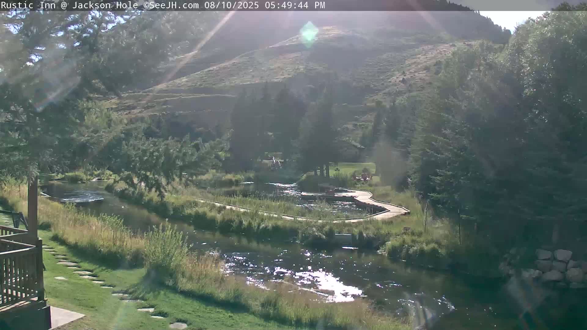 Jackson Hole, Flat Creek from Rustic Inn Resort Live Cam - Jackson, Teton, Wyoming, USA