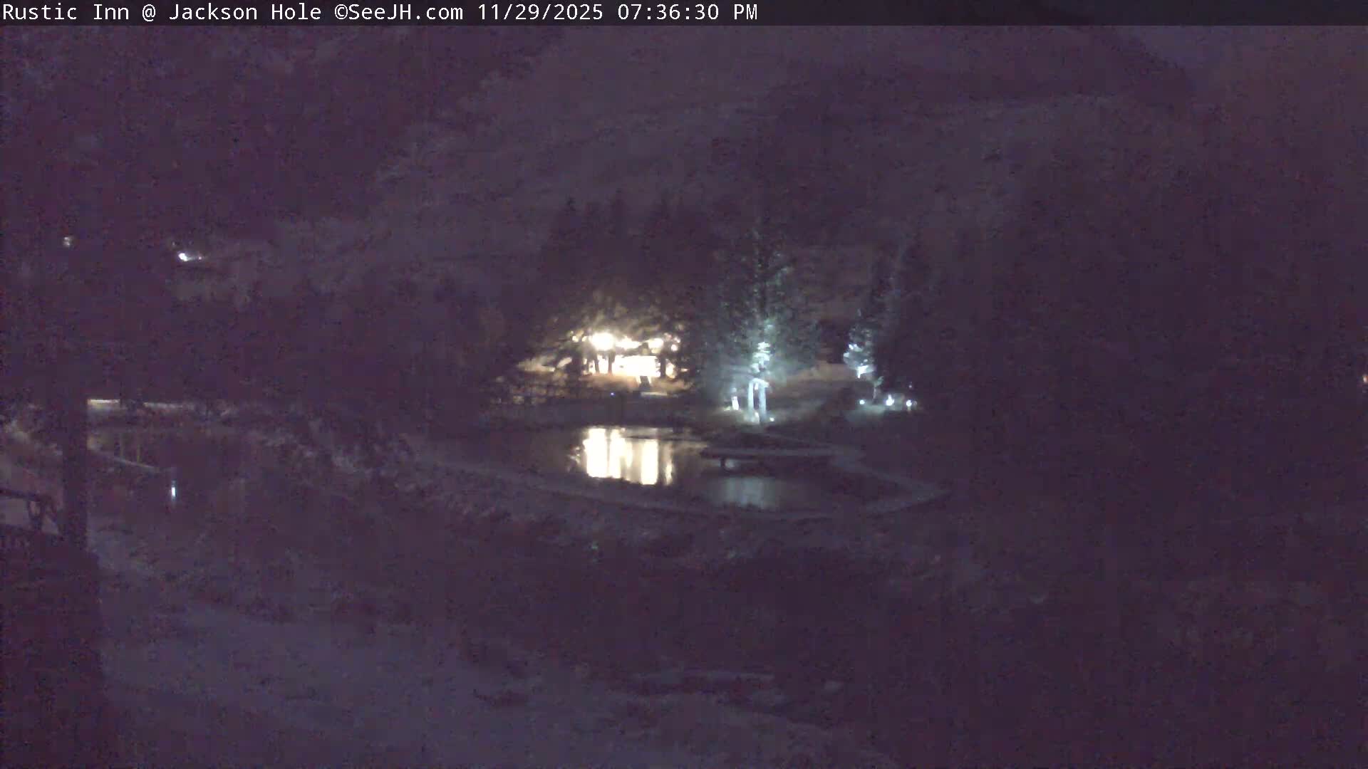 Jackson Hole, Flat Creek from Rustic Inn Resort Live Cam - Jackson, Teton, Wyoming, USA