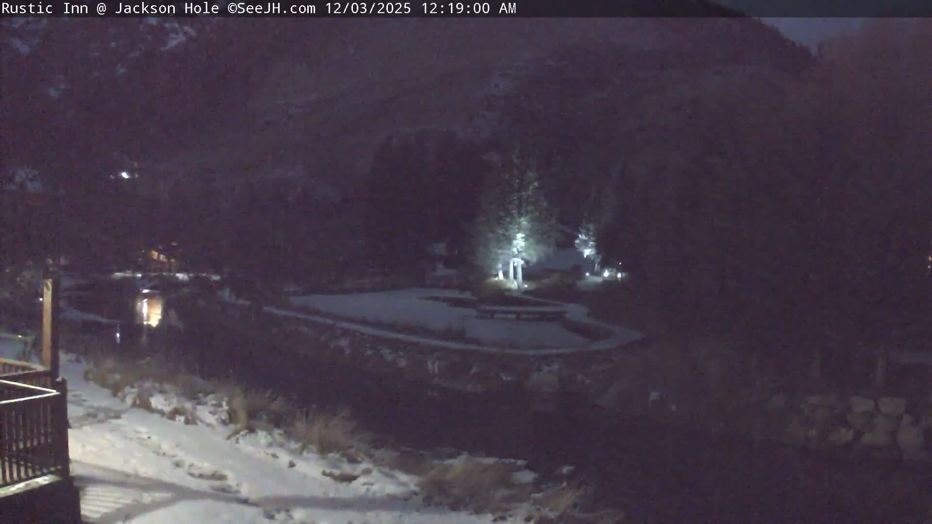 Jackson Hole, Flat Creek from Rustic Inn Resort Live Cam - Jackson, Teton, Wyoming, USA