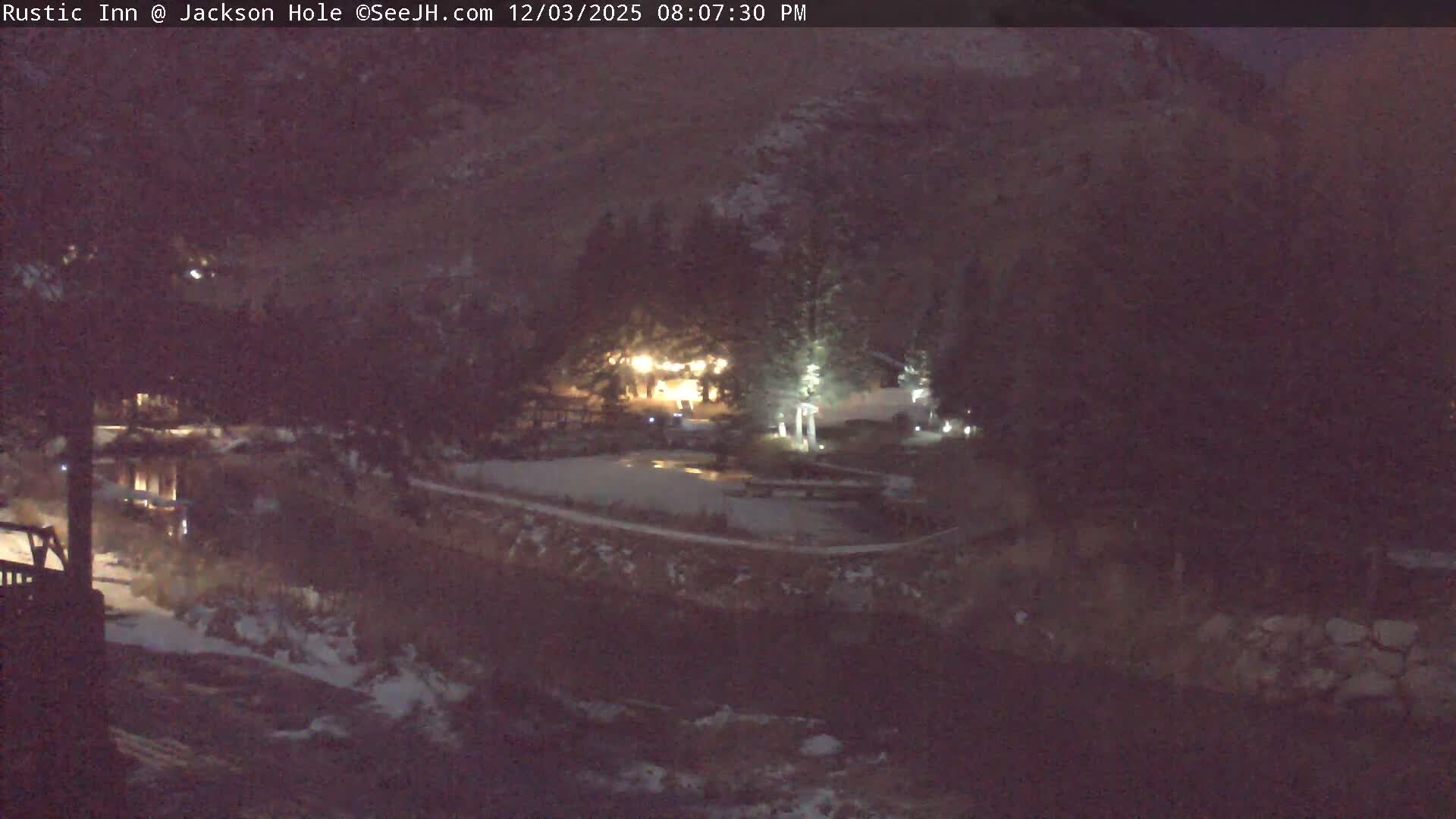 Jackson Hole, Flat Creek from Rustic Inn Resort Live Cam - Jackson, Teton, Wyoming, USA
