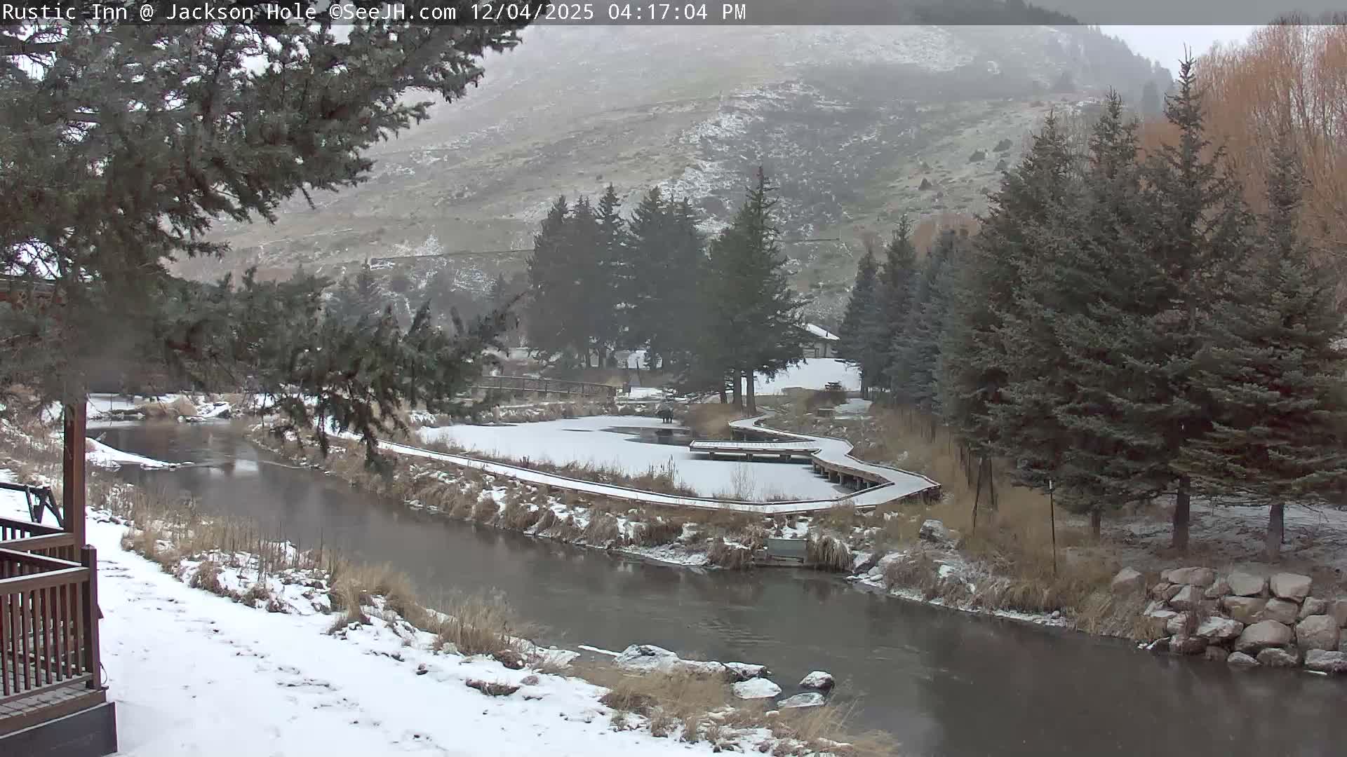 Jackson Hole, Flat Creek from Rustic Inn Resort Live Cam - Jackson, Teton, Wyoming, USA