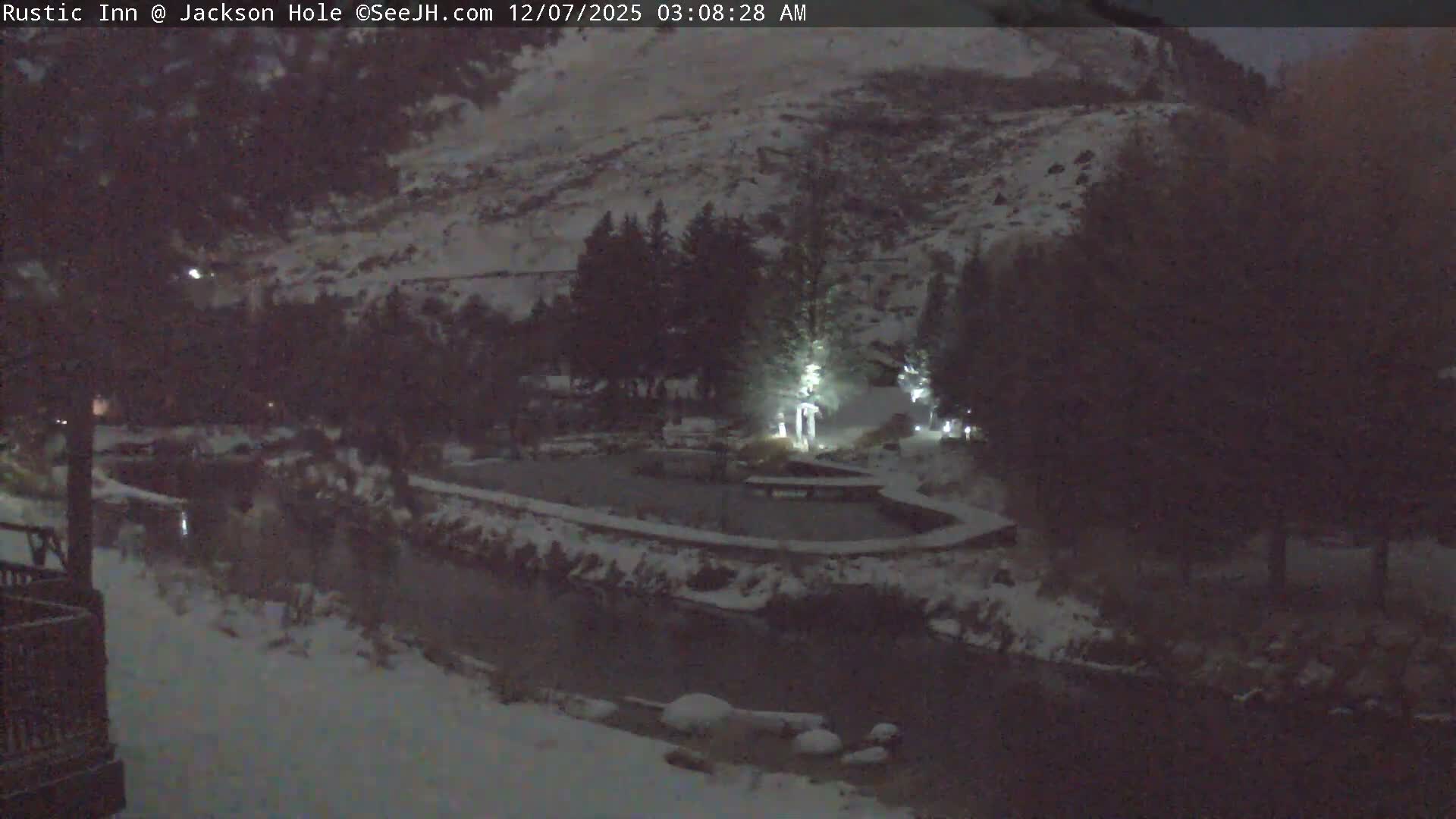 Jackson Hole, Flat Creek from Rustic Inn Resort Live Cam - Jackson, Teton, Wyoming, USA