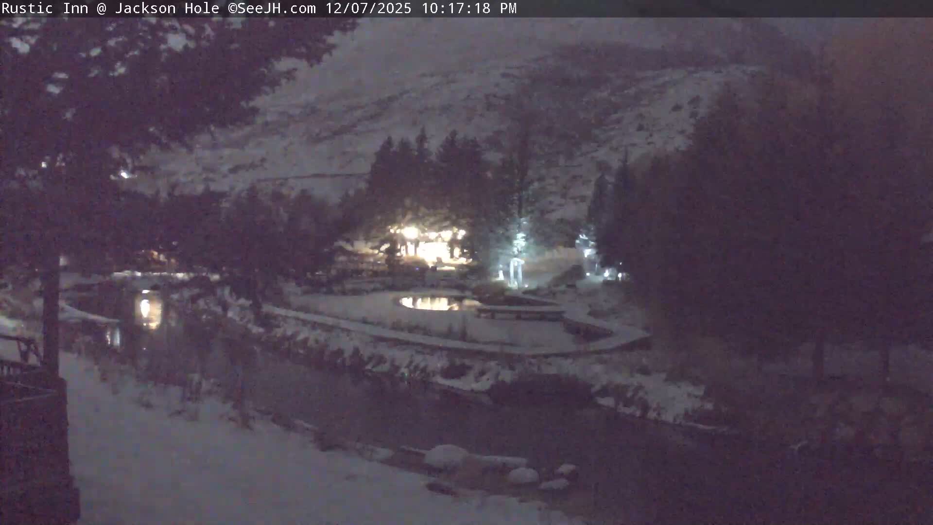 Jackson Hole, Flat Creek from Rustic Inn Resort Live Cam - Jackson, Teton, Wyoming, USA