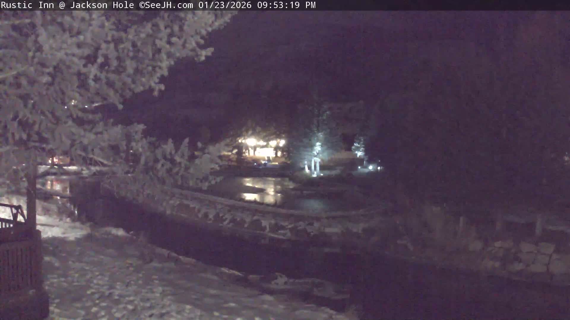 Jackson Hole, Flat Creek from Rustic Inn Resort Live Cam - Jackson, Teton, Wyoming, USA
