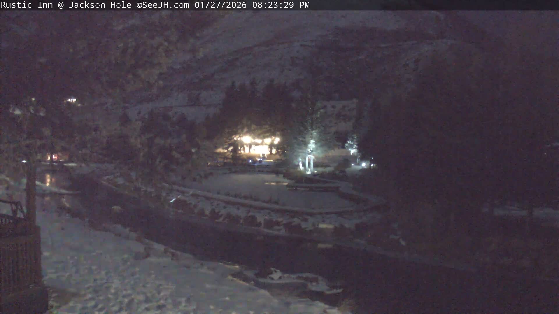 Jackson Hole, Flat Creek from Rustic Inn Resort Live Cam - Jackson, Teton, Wyoming, USA