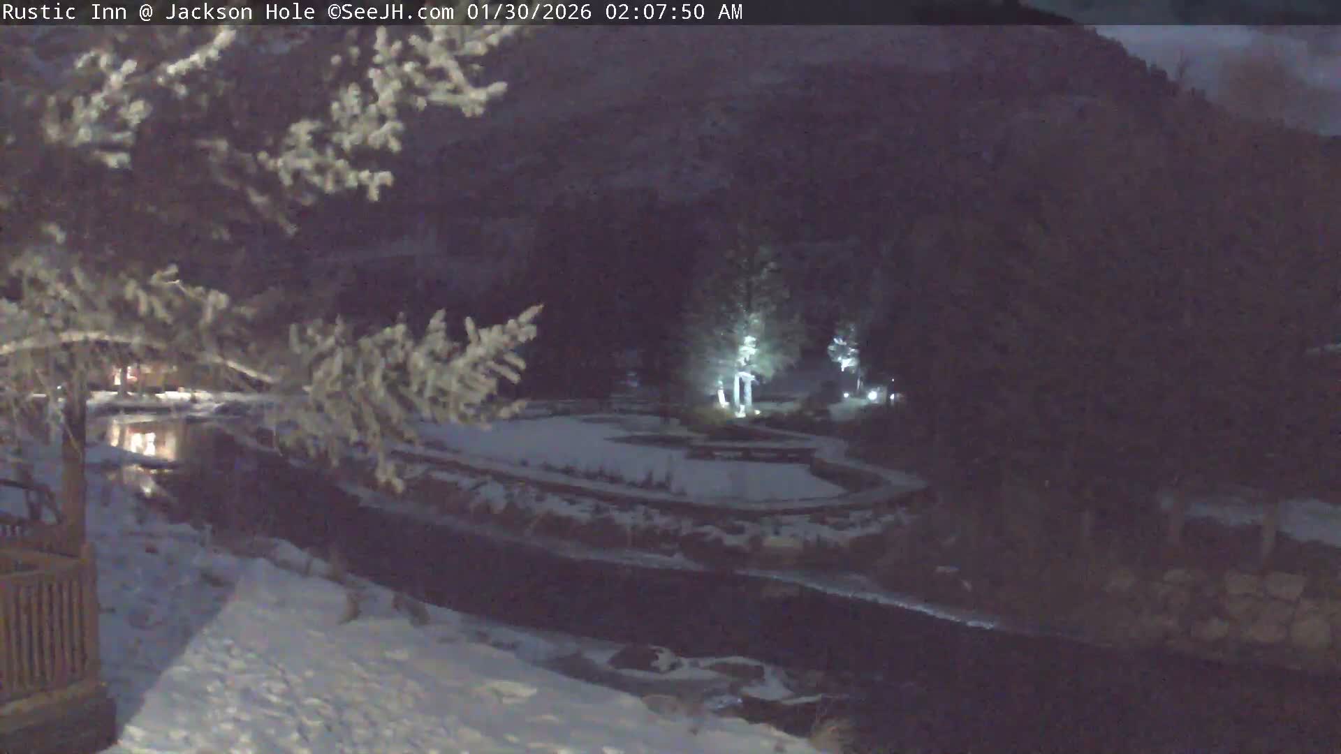 Jackson Hole, Flat Creek from Rustic Inn Resort Live Cam - Jackson, Teton, Wyoming, USA