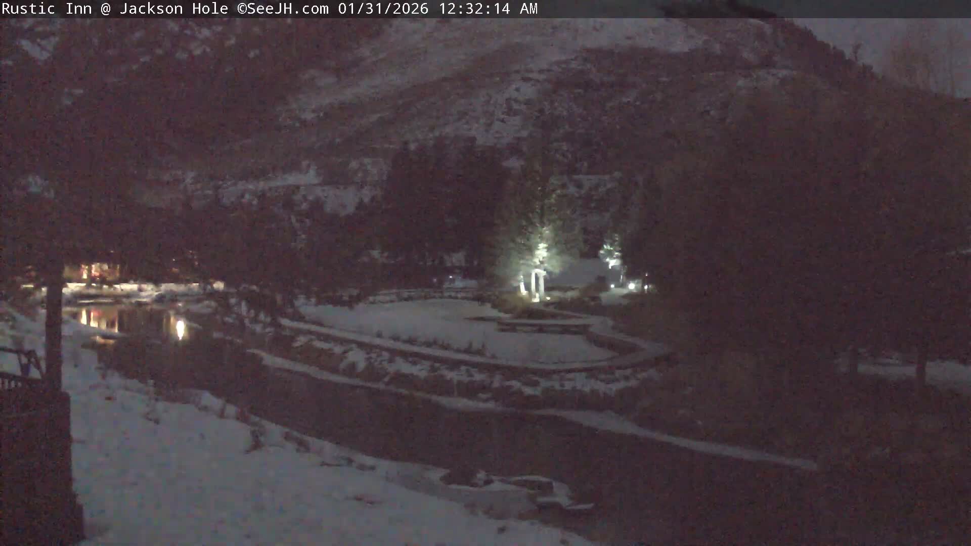 Jackson Hole, Flat Creek from Rustic Inn Resort Live Cam - Jackson, Teton, Wyoming, USA