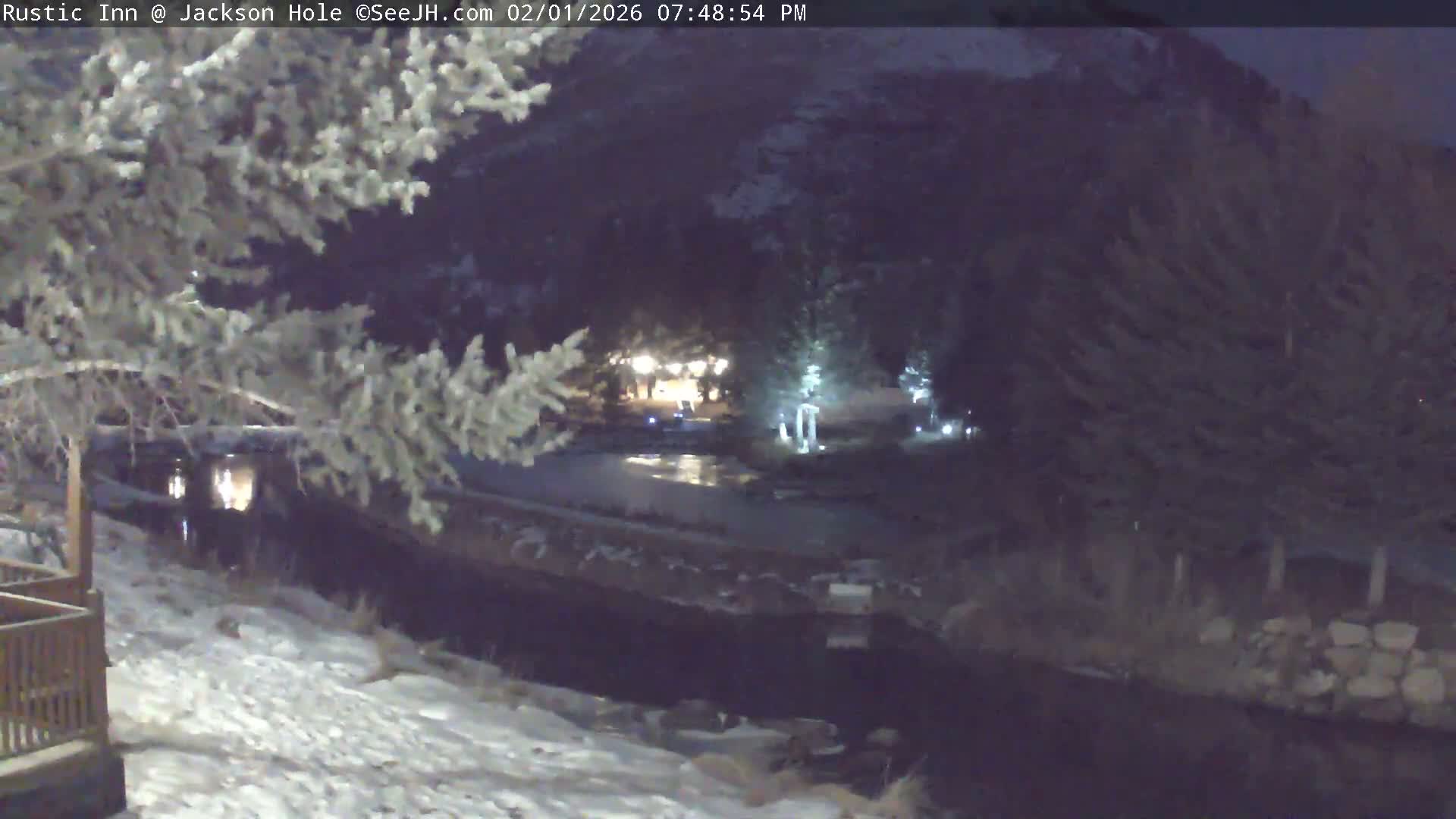 Jackson Hole, Flat Creek from Rustic Inn Resort Live Cam - Jackson, Teton, Wyoming, USA