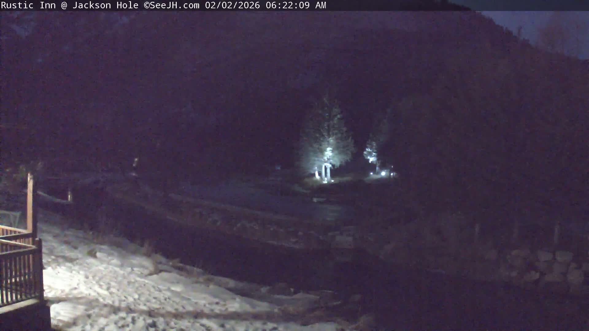 Jackson Hole, Flat Creek from Rustic Inn Resort Live Cam - Jackson, Teton, Wyoming, USA