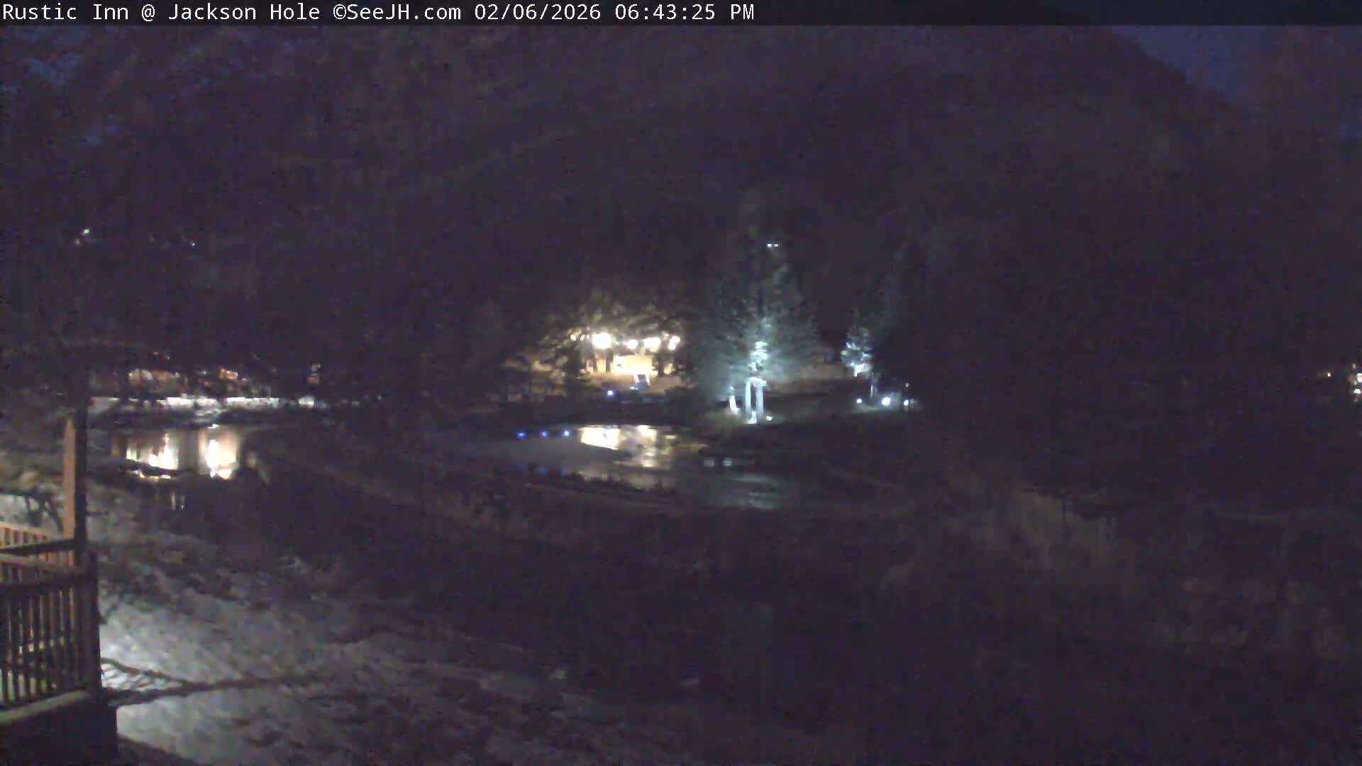 Jackson Hole, Flat Creek from Rustic Inn Resort Live Cam - Jackson, Teton, Wyoming, USA
