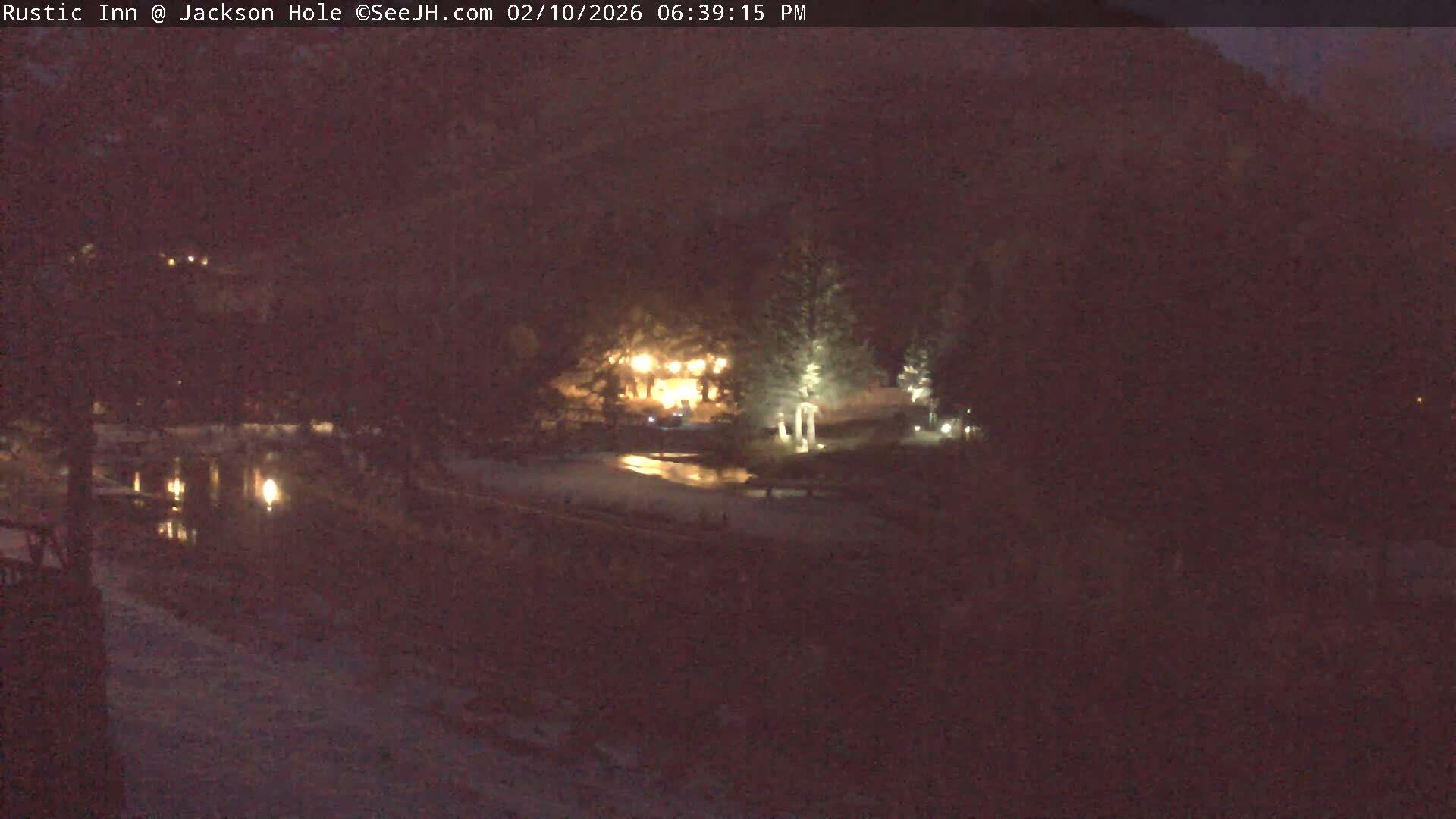 Jackson Hole, Flat Creek from Rustic Inn Resort Live Cam - Jackson, Teton, Wyoming, USA