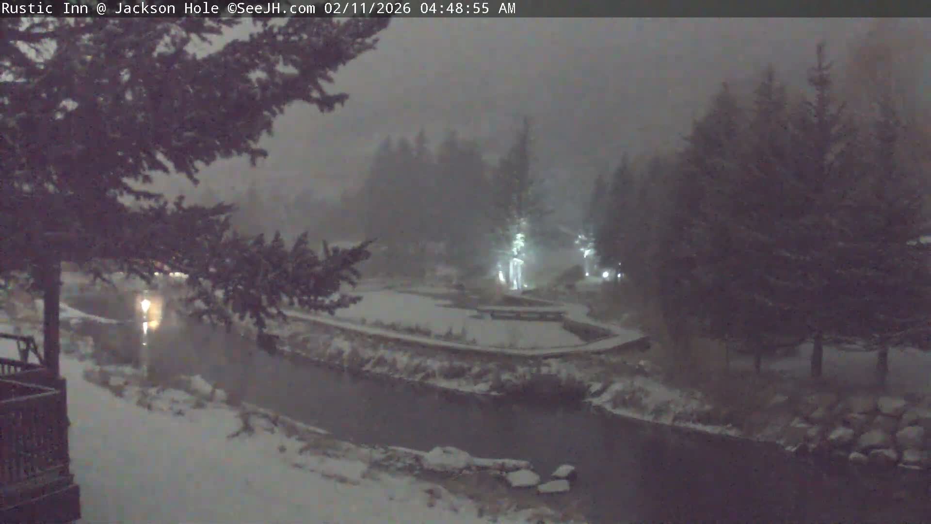 Jackson Hole, Flat Creek from Rustic Inn Resort Live Cam - Jackson, Teton, Wyoming, USA