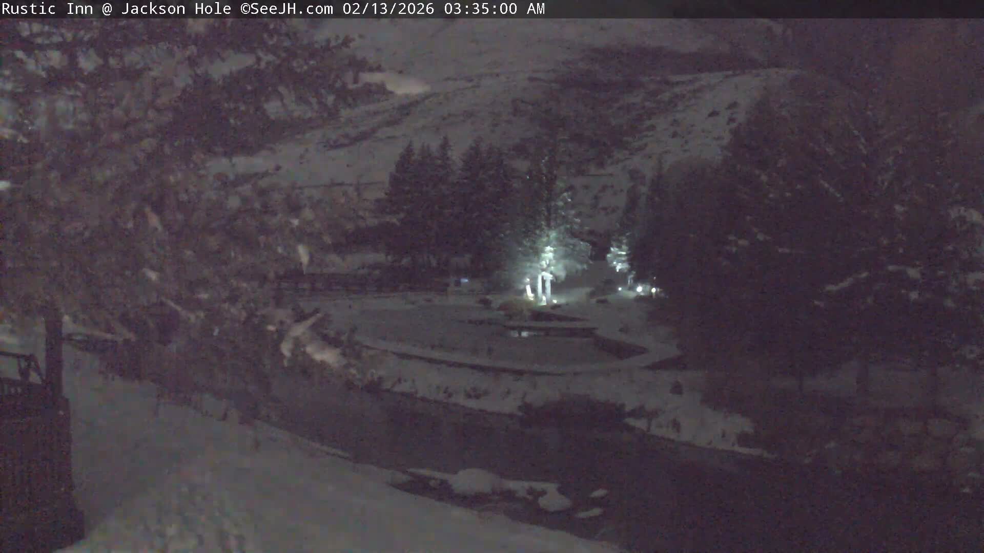 Jackson Hole, Flat Creek from Rustic Inn Resort Live Cam - Jackson, Teton, Wyoming, USA