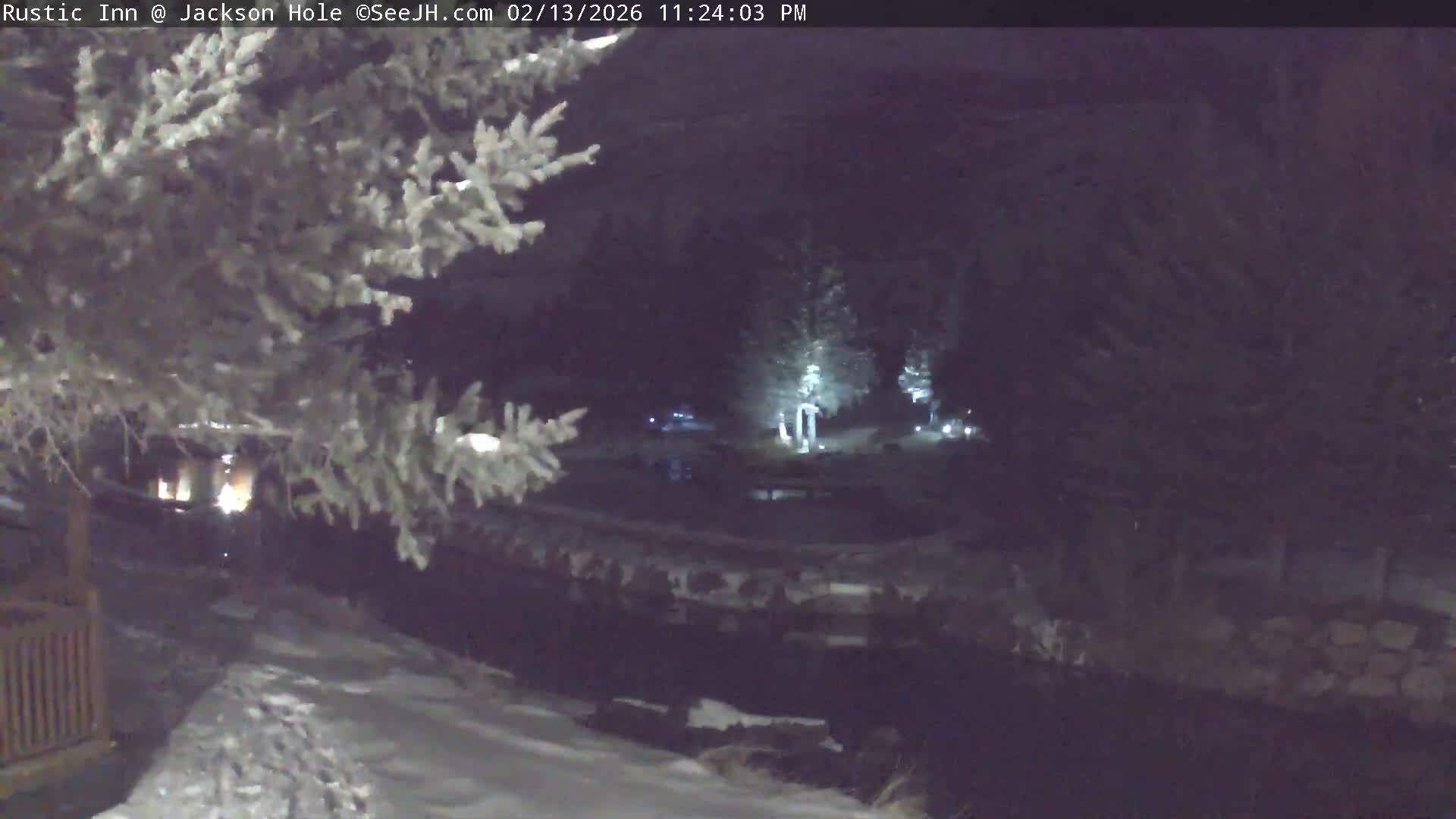 Jackson Hole, Flat Creek from Rustic Inn Resort Live Cam - Jackson, Teton, Wyoming, USA