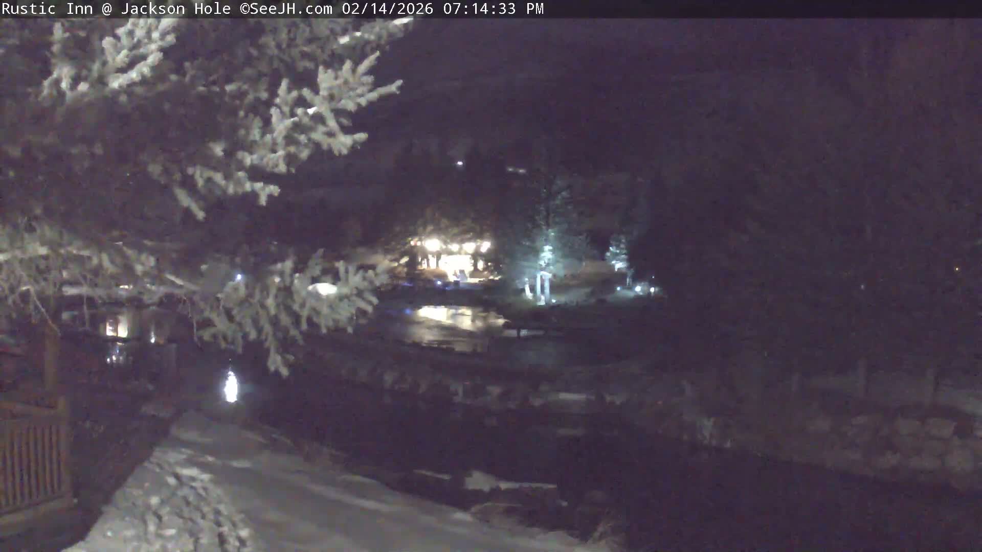 Jackson Hole, Flat Creek from Rustic Inn Resort Live Cam - Jackson, Teton, Wyoming, USA