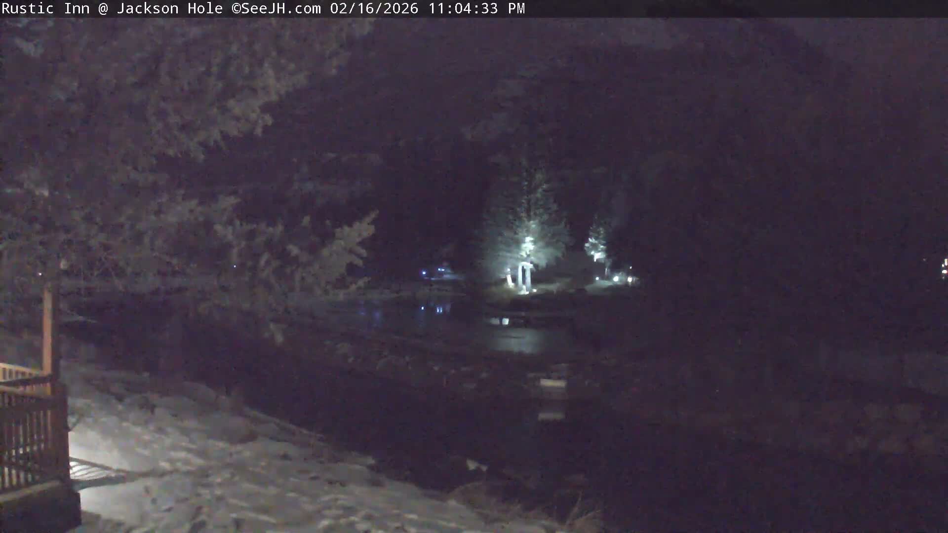 Jackson Hole, Flat Creek from Rustic Inn Resort Live Cam - Jackson, Teton, Wyoming, USA