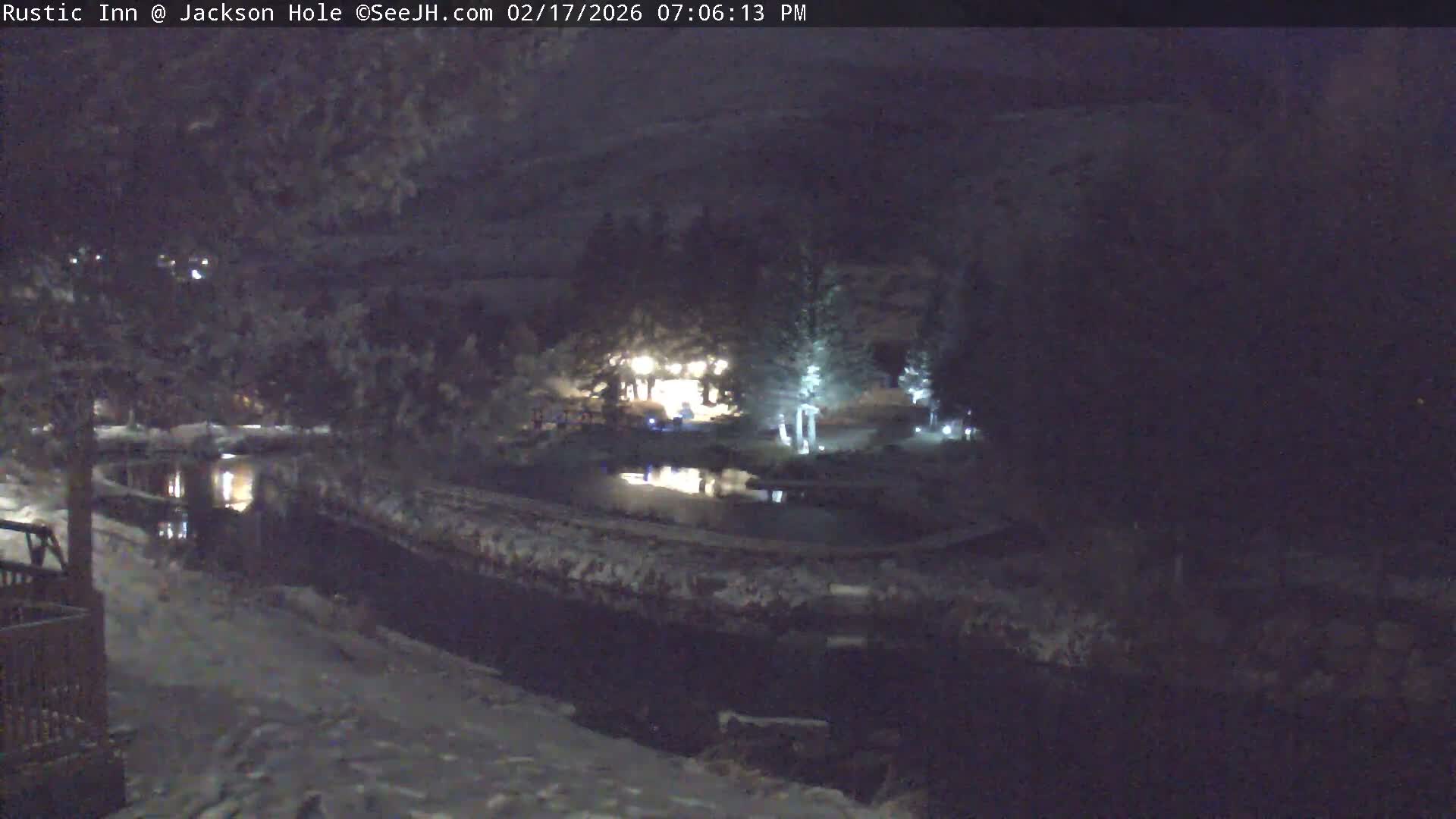 Jackson Hole, Flat Creek from Rustic Inn Resort Live Cam - Jackson, Teton, Wyoming, USA