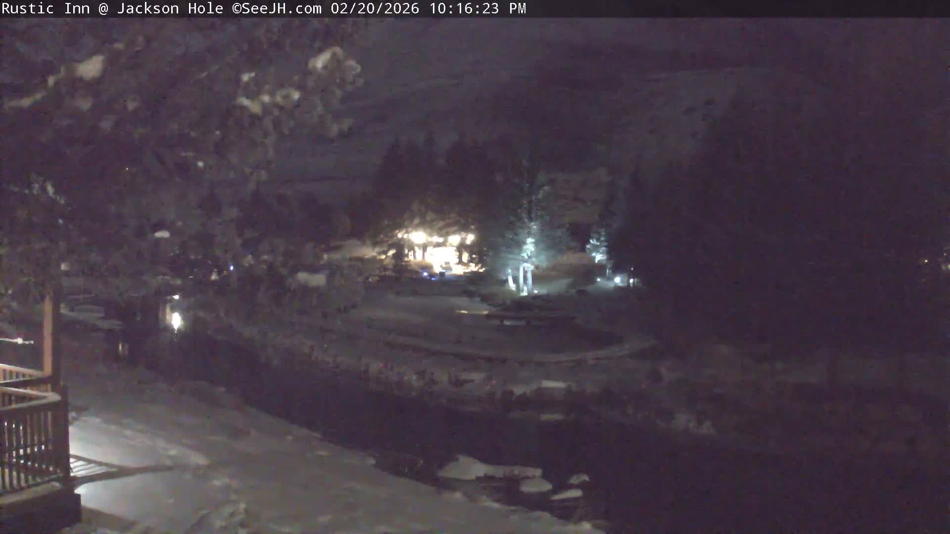 Jackson Hole, Flat Creek from Rustic Inn Resort Live Cam - Jackson, Teton, Wyoming, USA