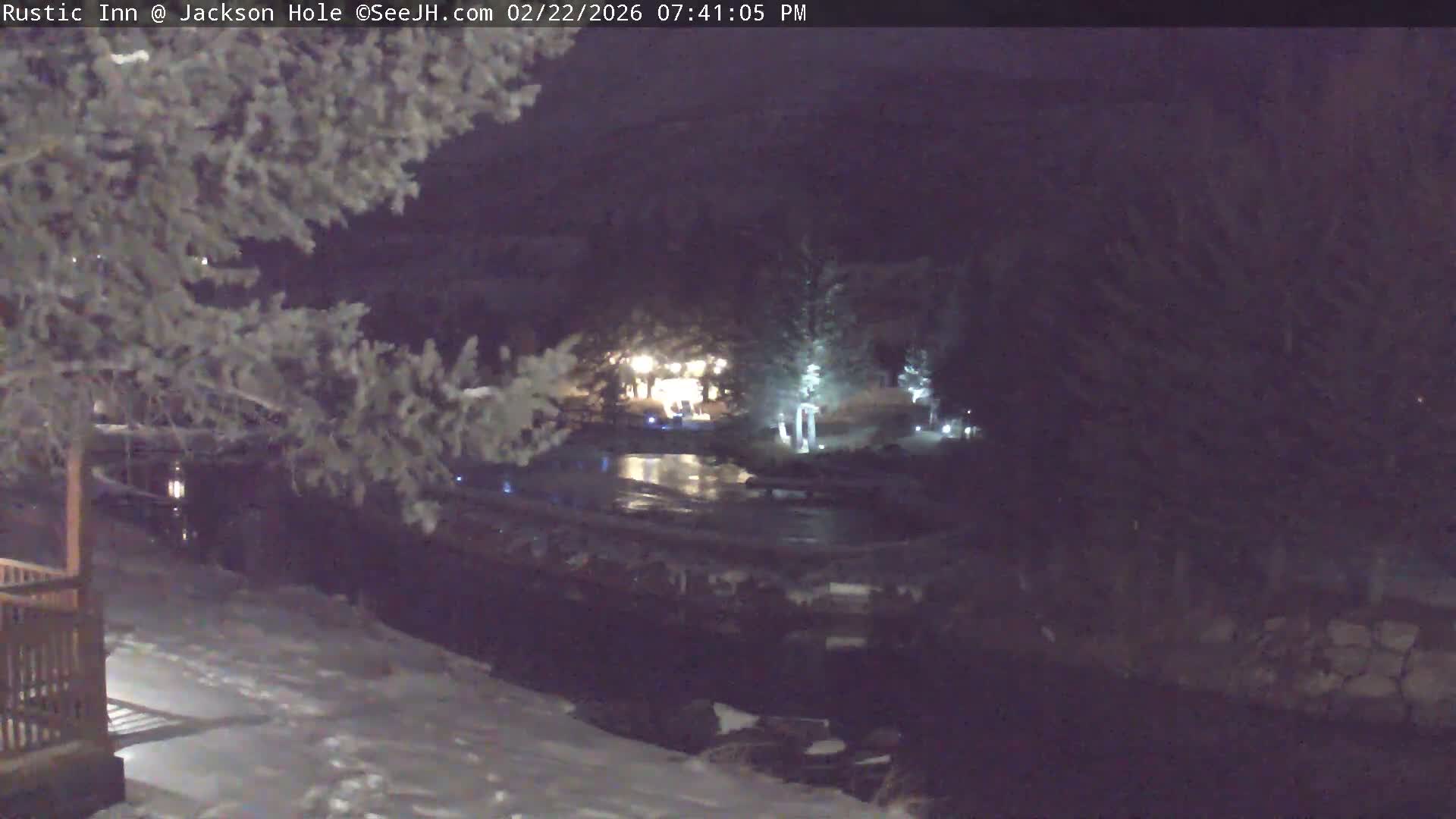 Jackson Hole, Flat Creek from Rustic Inn Resort Live Cam - Jackson, Teton, Wyoming, USA