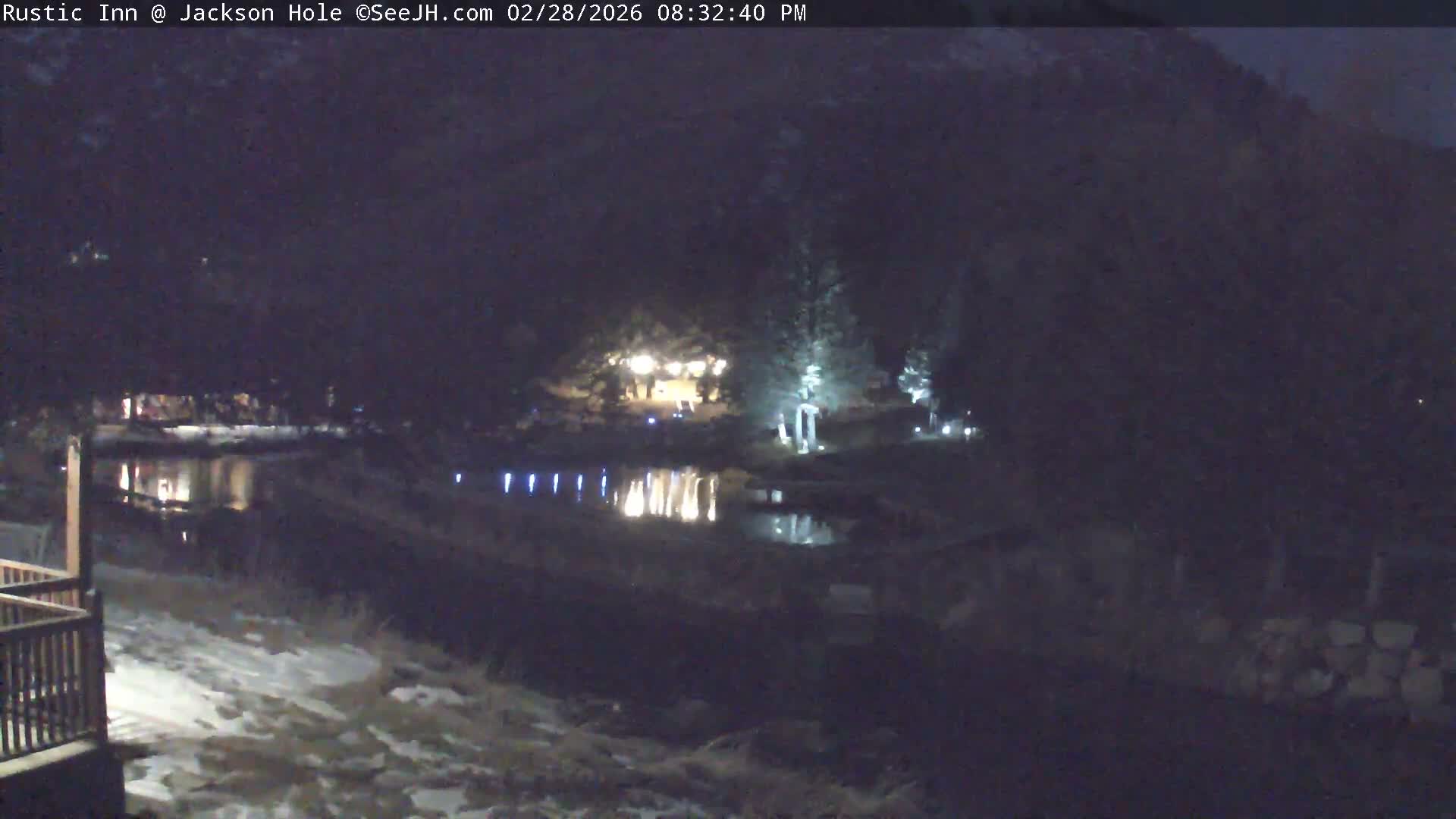 Jackson Hole, Flat Creek from Rustic Inn Resort Live Cam - Jackson, Teton, Wyoming, USA
