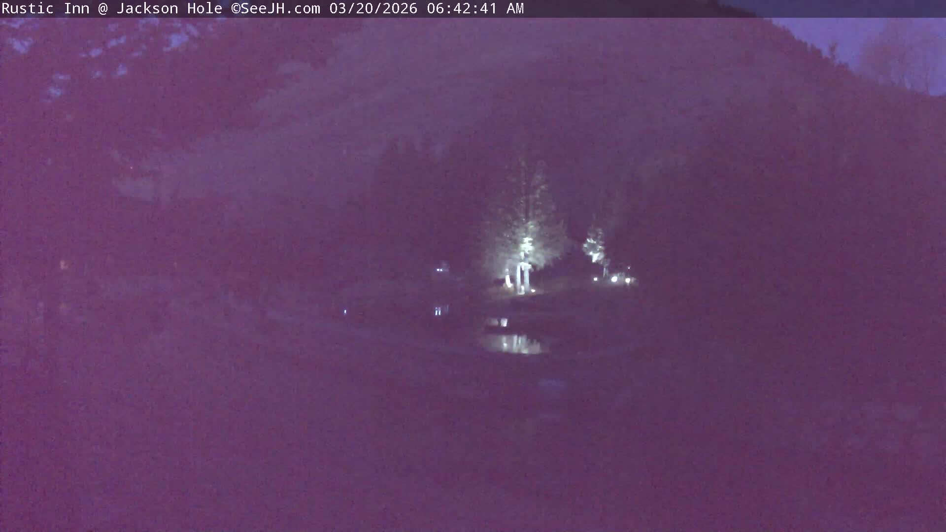 Jackson Hole, Flat Creek from Rustic Inn Resort Live Cam - Jackson, Teton, Wyoming, USA