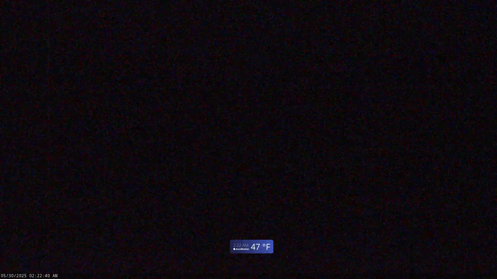 A completely dark nighttime scene shows a temperature of 47°F.