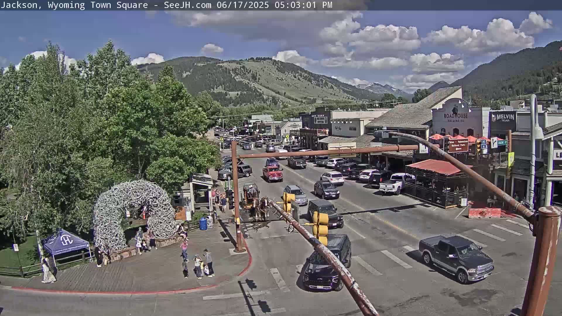 Jackson Hole, Jackson Town Junction Easy View Live Cam - Jackson, Teton, Wyoming, USA