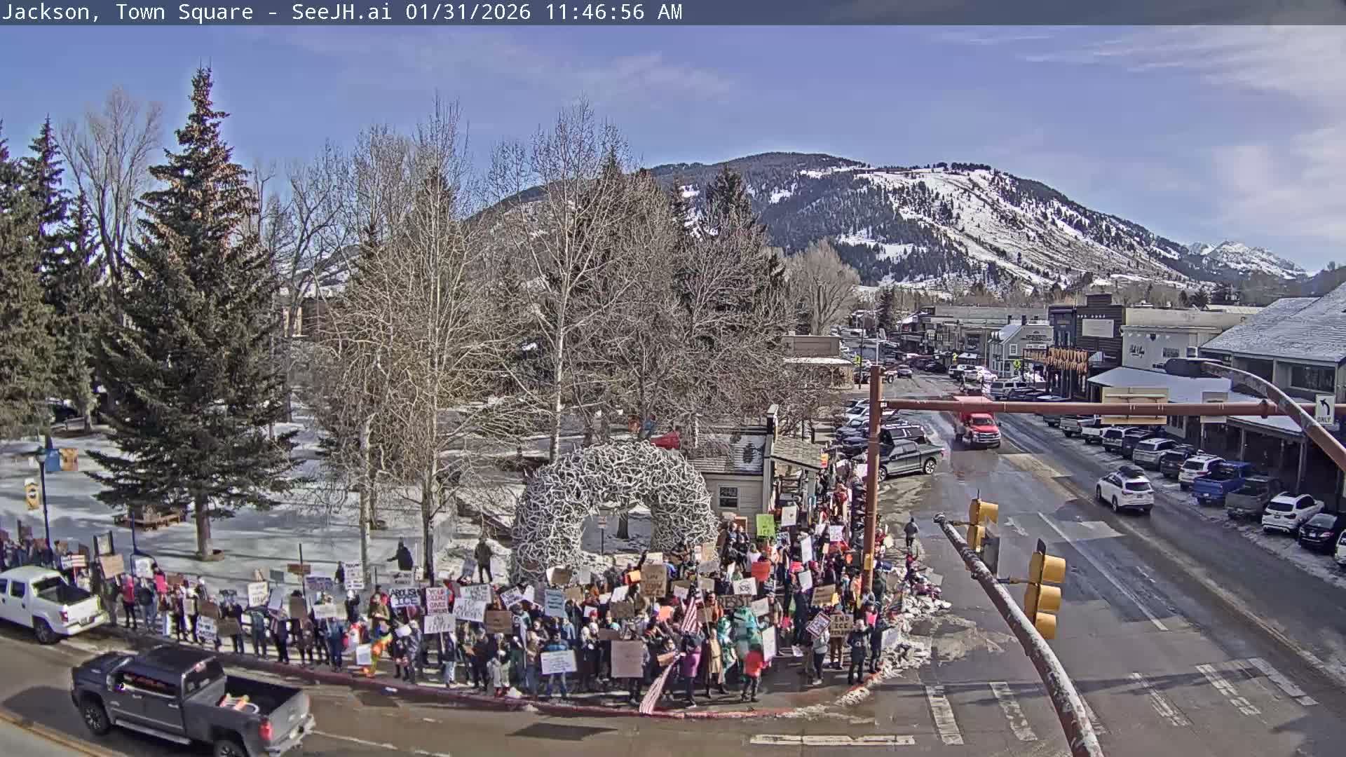 Jackson Hole, Jackson Town Junction Easy View Live Cam - Jackson, Teton, Wyoming, USA
