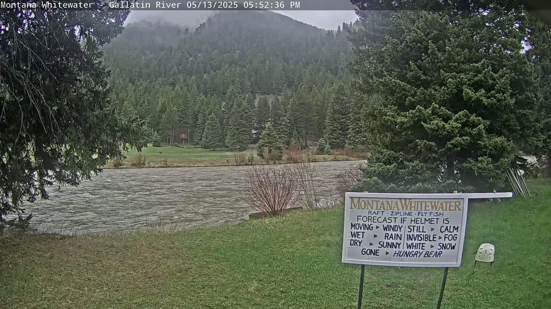 Montana Whitewater Rafting & Zipline in Gallatin River Live Cam - Gallatin Gateaway, Gallatin, Montana, USA