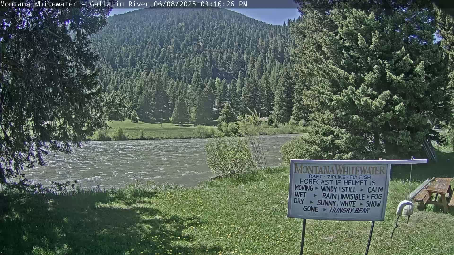 Montana Whitewater Rafting & Zipline in Gallatin River Live Cam - Gallatin Gateaway, Gallatin, Montana, USA