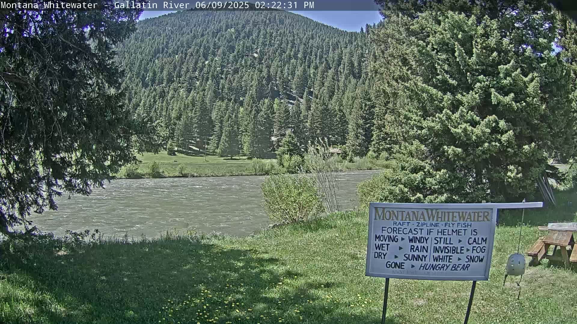 Montana Whitewater Rafting & Zipline in Gallatin River Live Cam - Gallatin Gateaway, Gallatin, Montana, USA