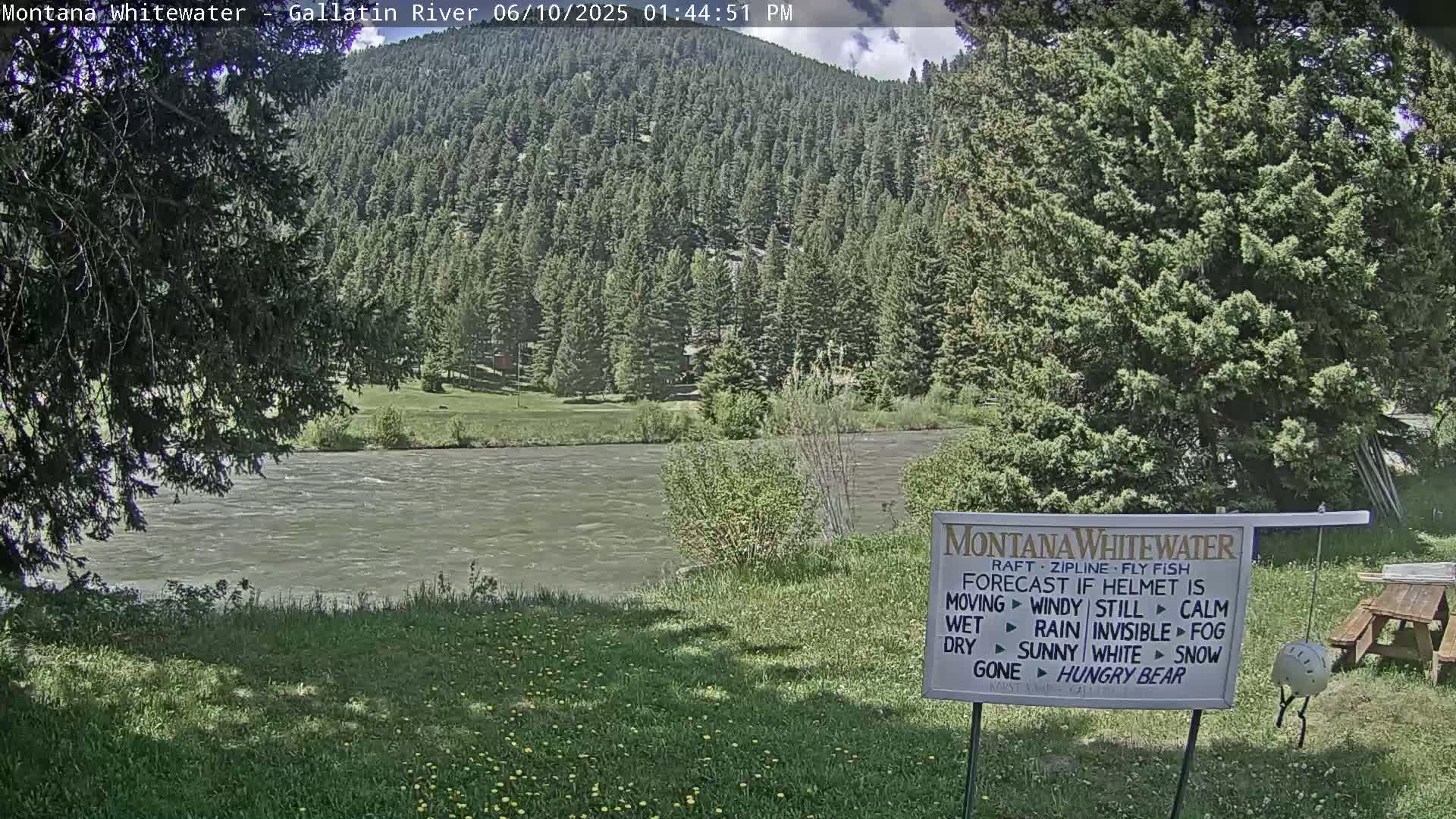 Montana Whitewater Rafting & Zipline in Gallatin River Live Cam - Gallatin Gateaway, Gallatin, Montana, USA