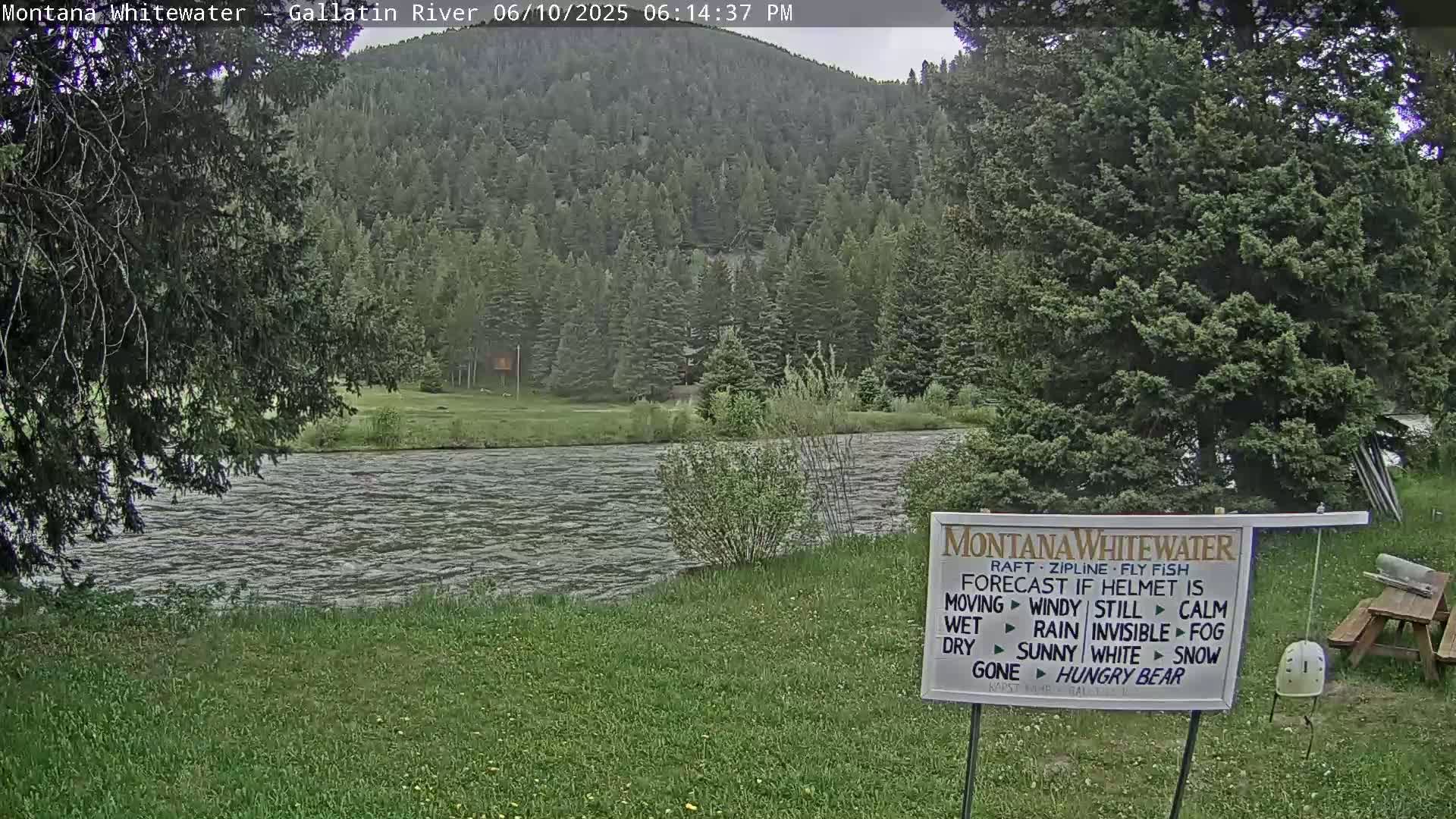 Montana Whitewater Rafting & Zipline in Gallatin River Live Cam - Gallatin Gateaway, Gallatin, Montana, USA