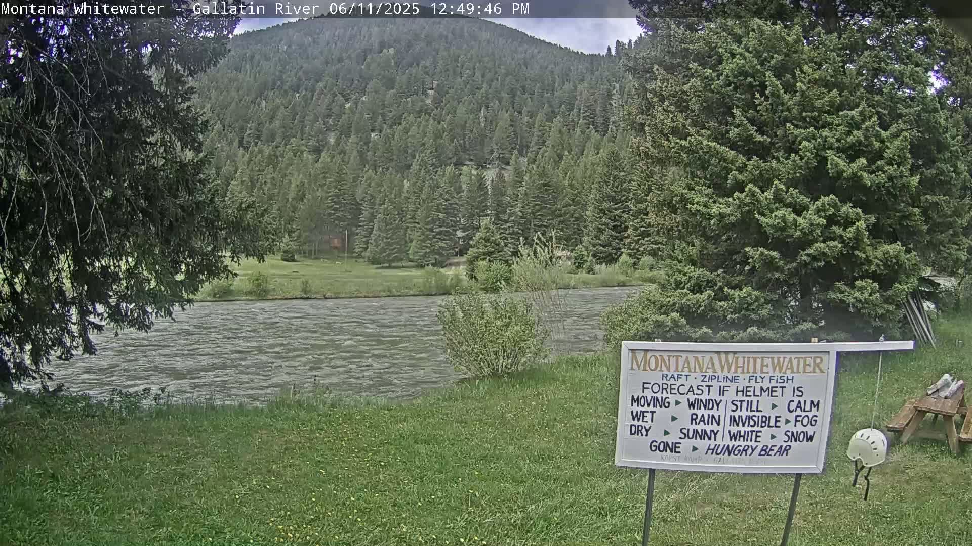 Montana Whitewater Rafting & Zipline in Gallatin River Live Cam - Gallatin Gateaway, Gallatin, Montana, USA