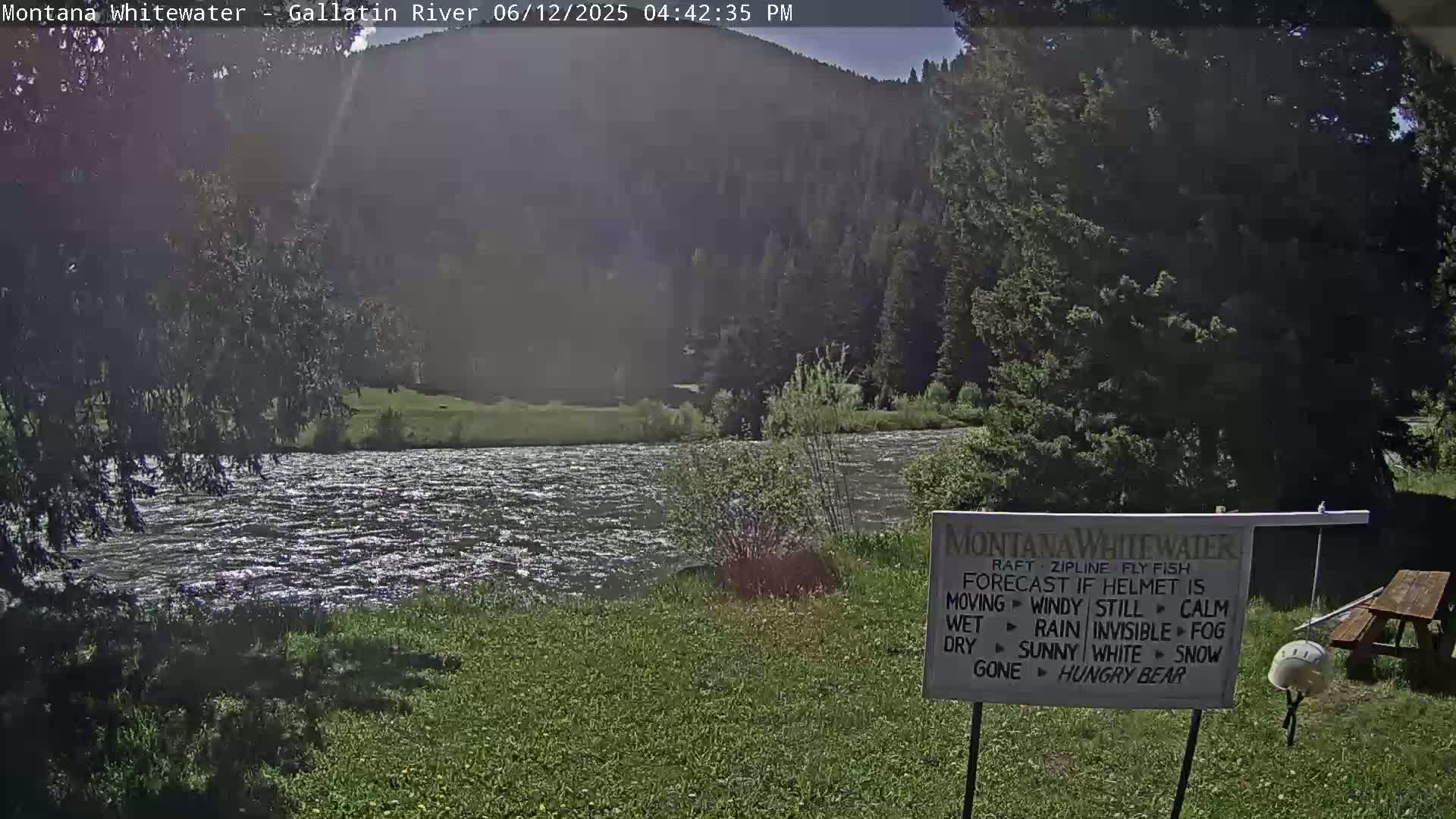 Montana Whitewater Rafting & Zipline in Gallatin River Live Cam - Gallatin Gateaway, Gallatin, Montana, USA